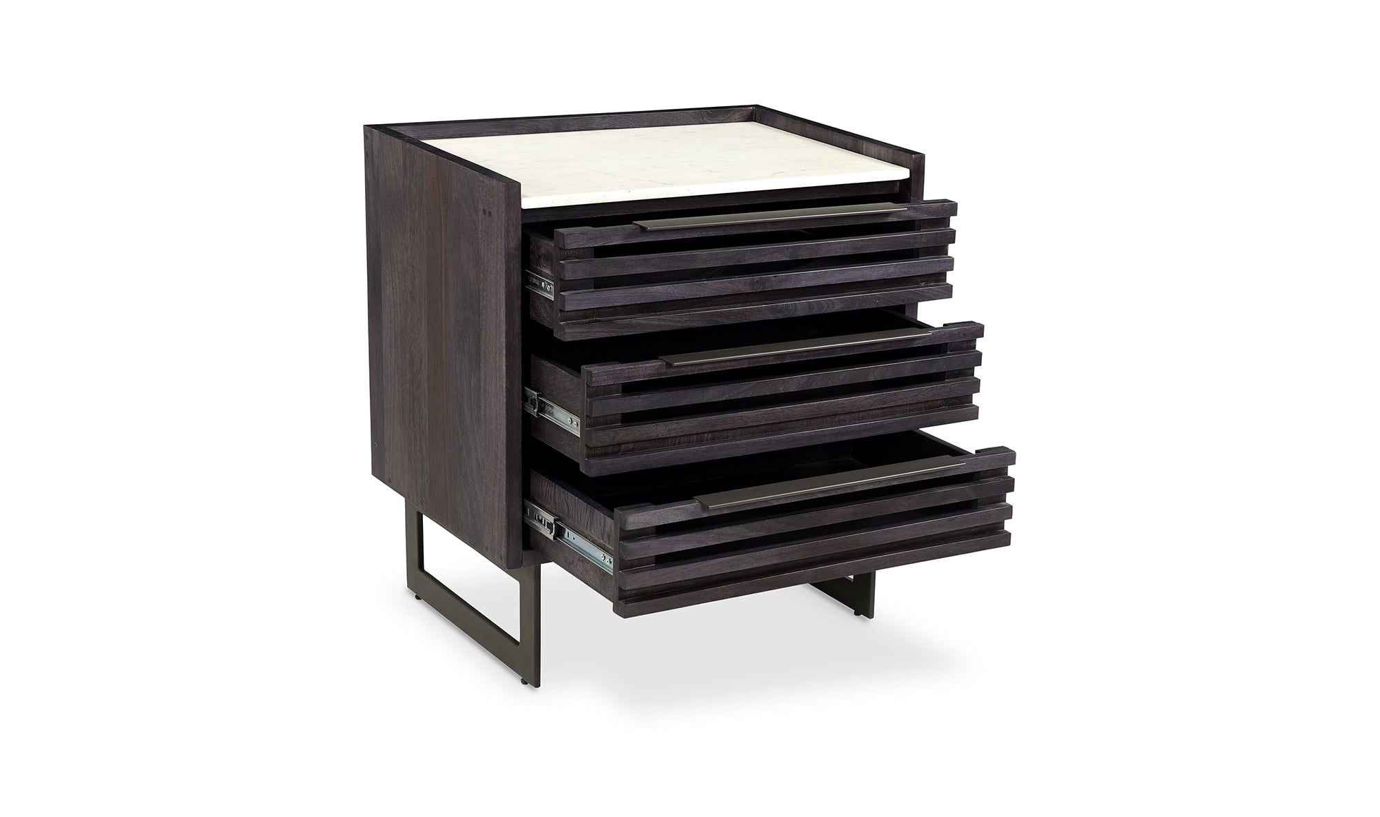 Paloma 3 Drawer Nightstand Charcoal Grey