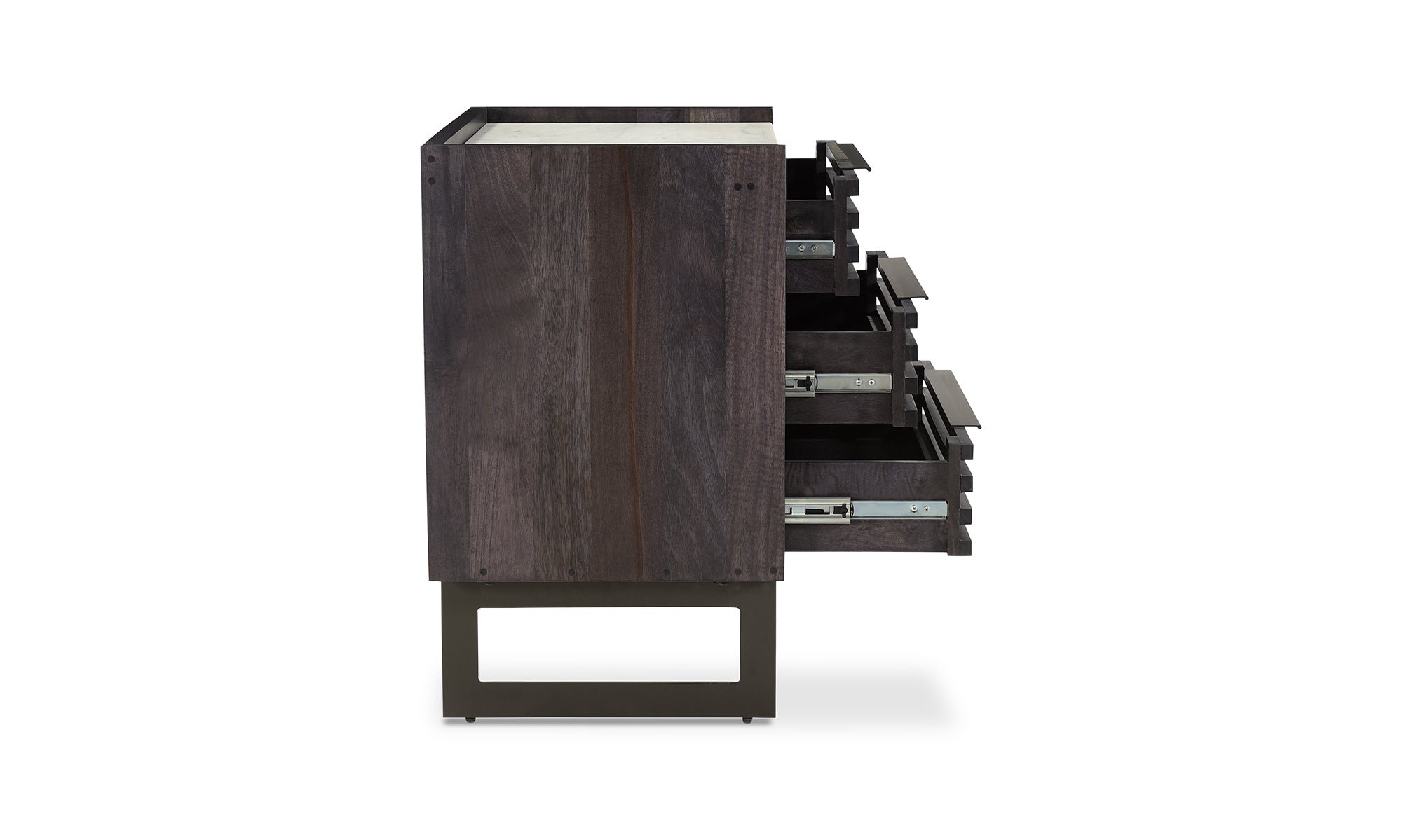 Paloma 3 Drawer Nightstand Charcoal Grey