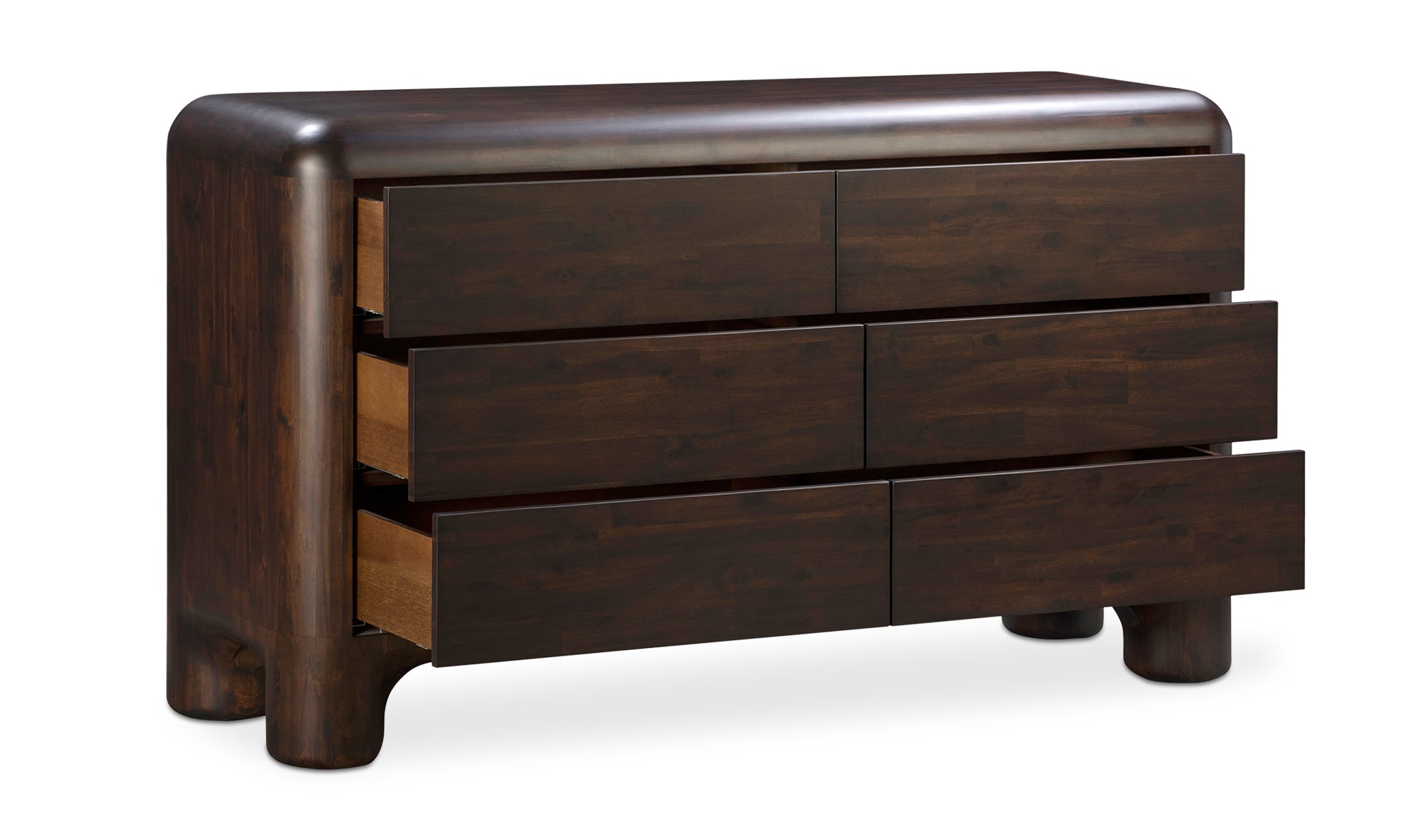 Rowan 6 Drawer Dresser Dark Brown