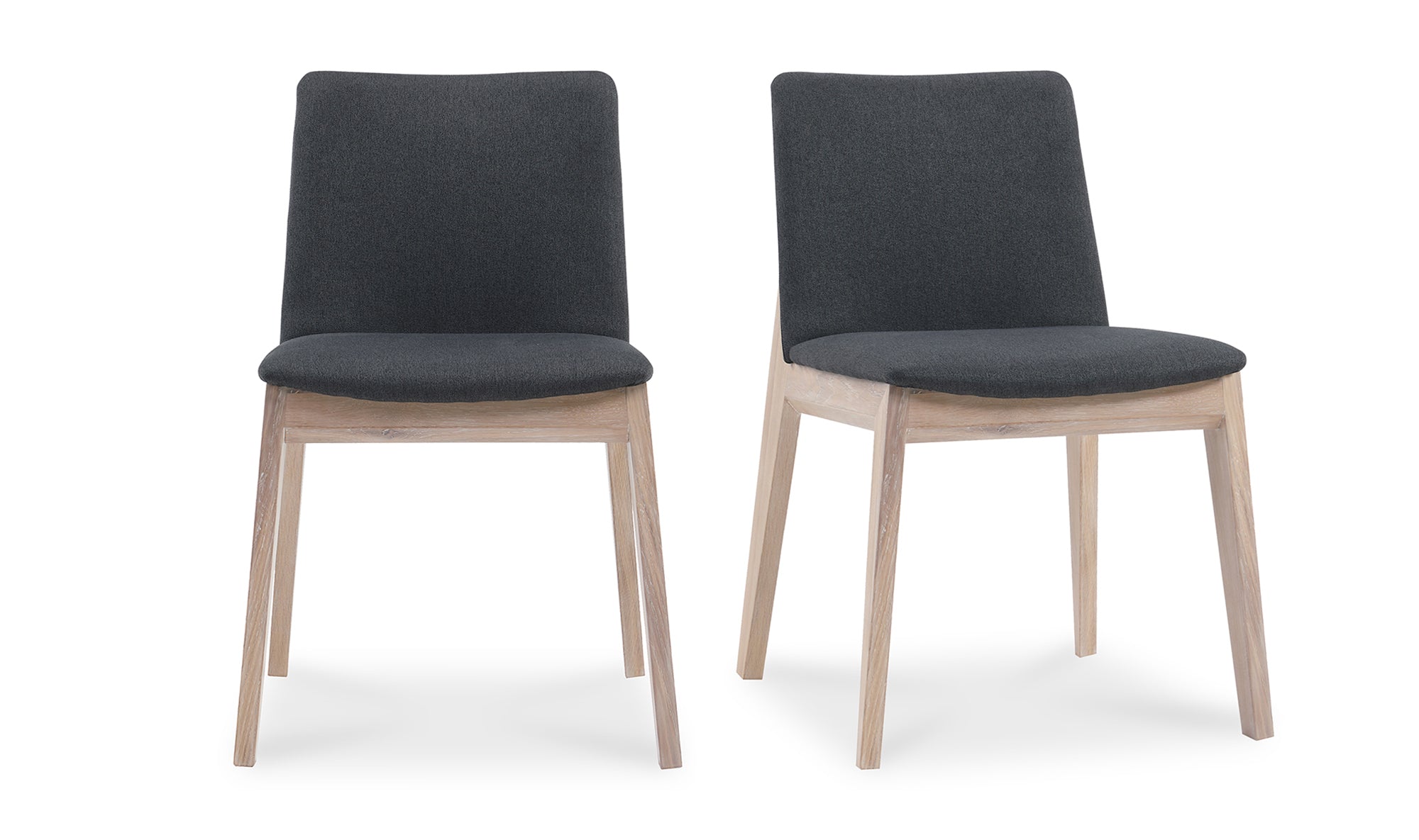 Deco Oak Dining Chair Dark Grey - Set Of Two