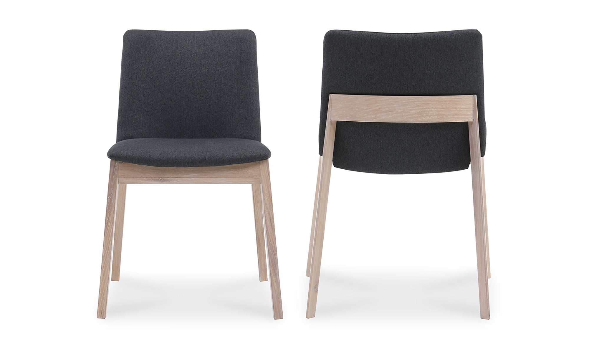 Deco Oak Dining Chair Dark Grey - Set Of Two