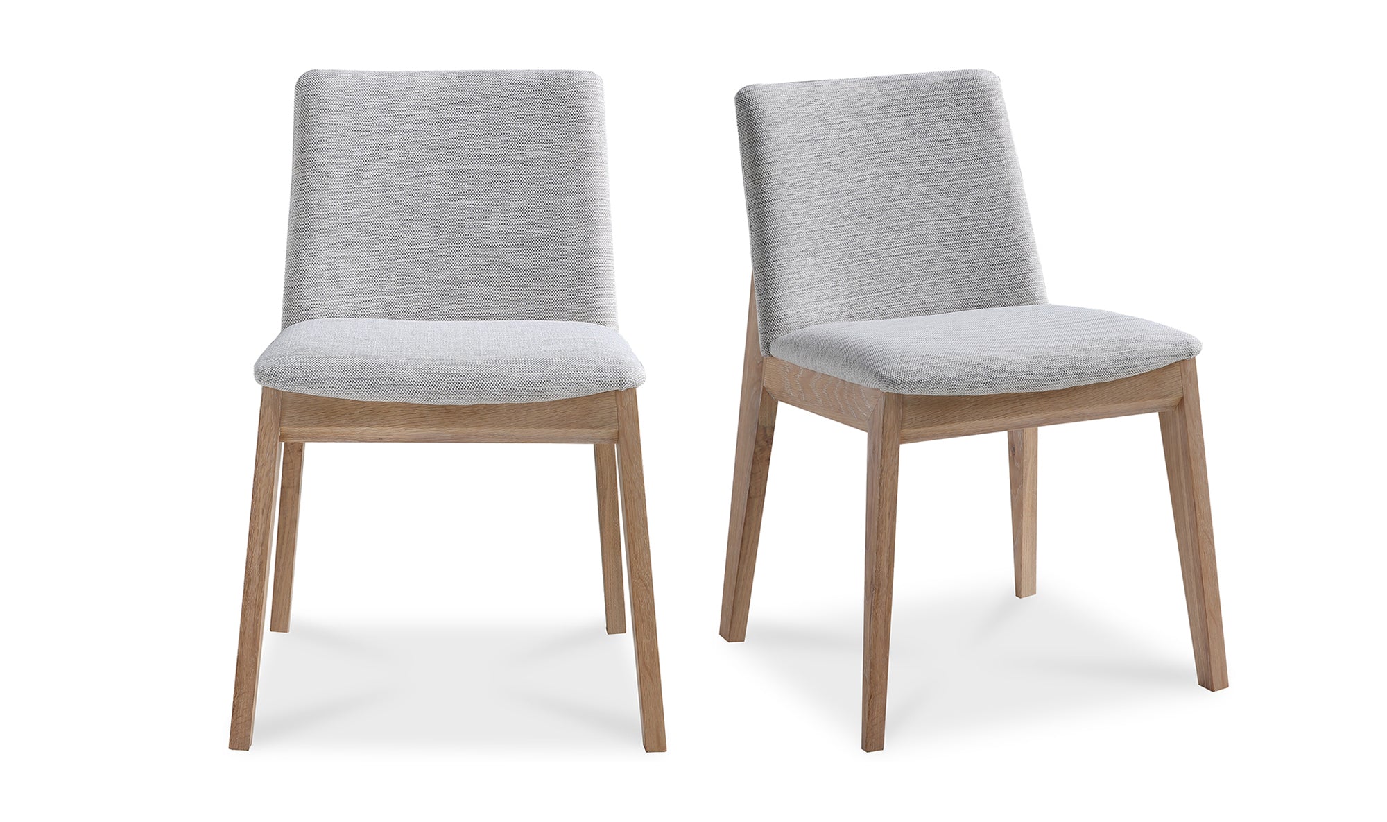 Deco Oak Dining Chair Light Grey - Set Of Two