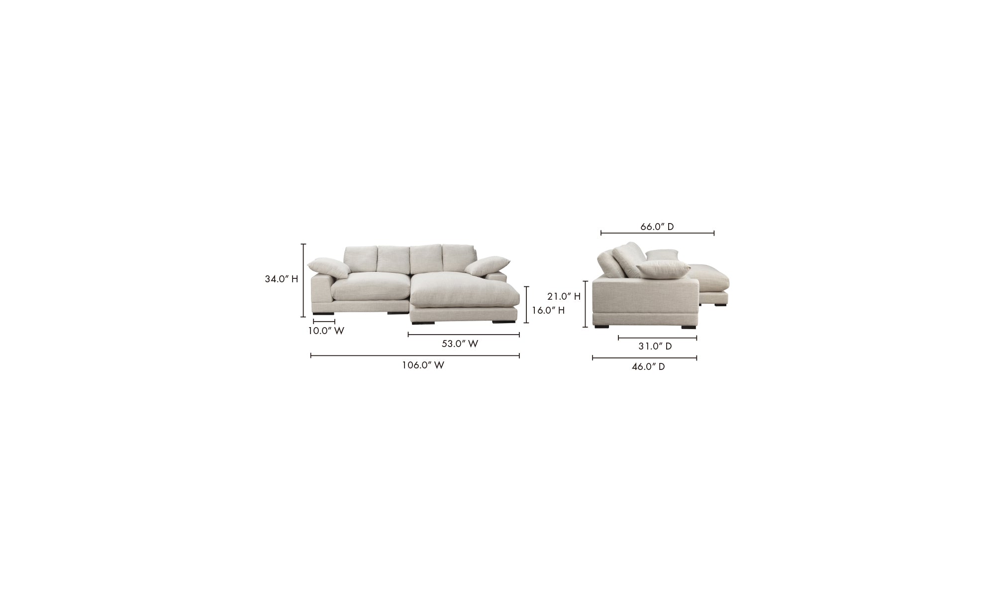 Plunge Sectional Sahara