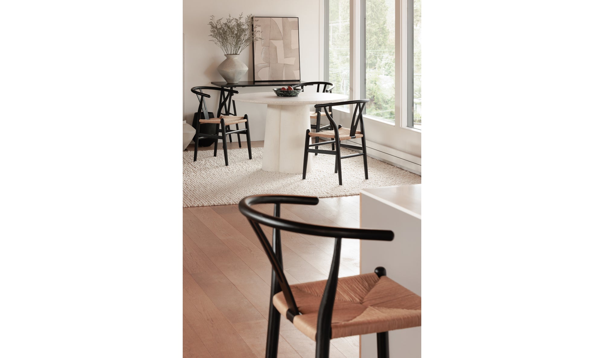 Ventana Counter Stool Black and Natural