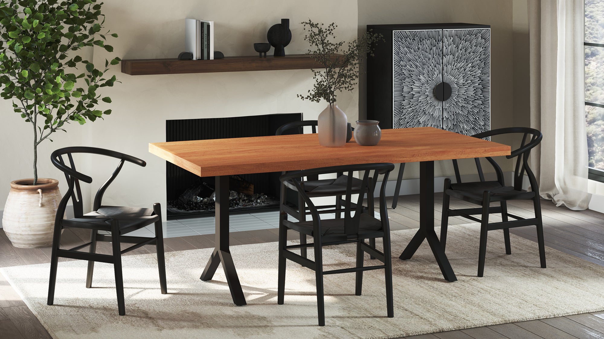 Sunburst Wine Cabinet Black