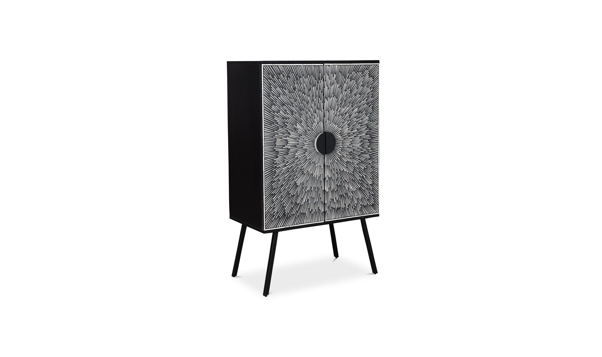 Sunburst Wine Cabinet Black