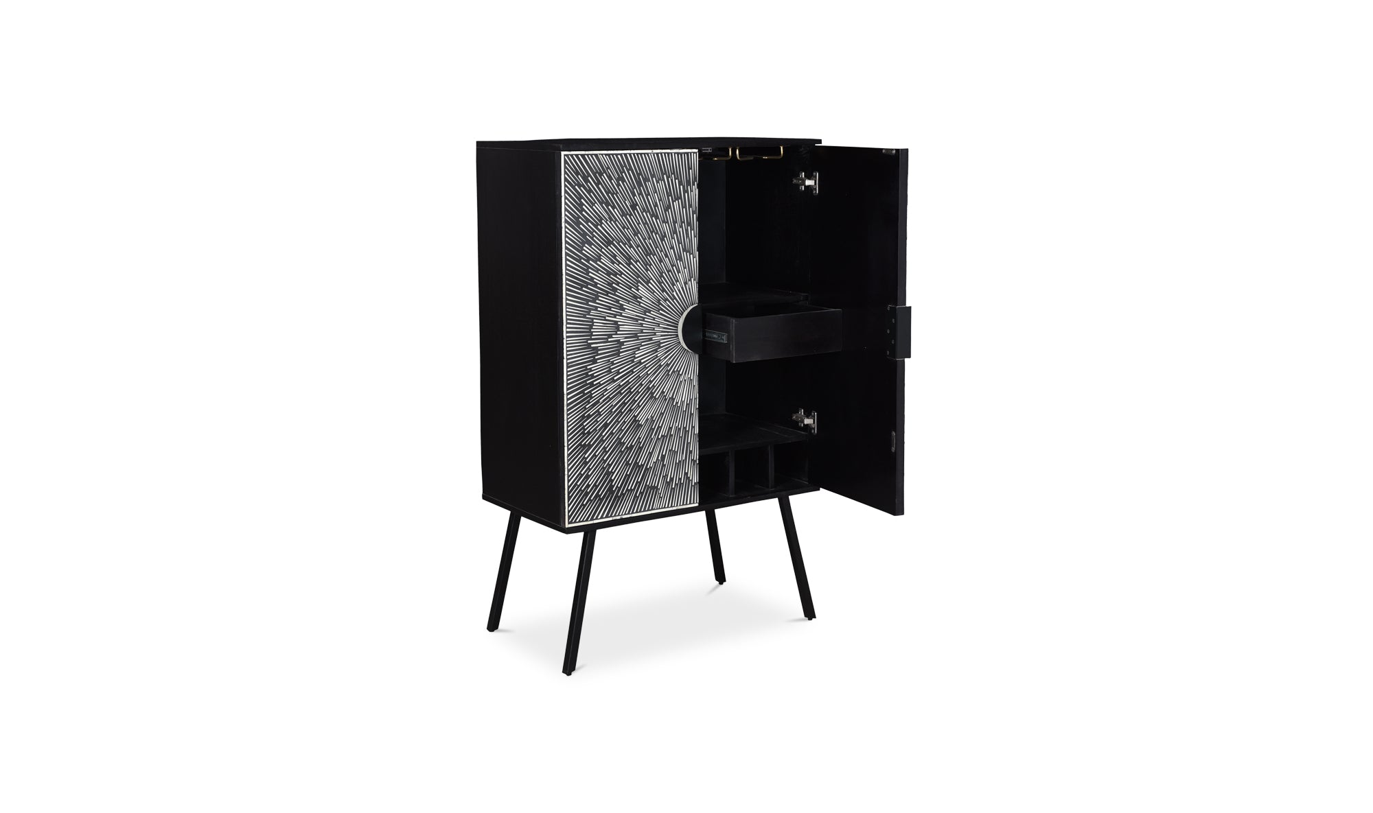 Sunburst Wine Cabinet Black