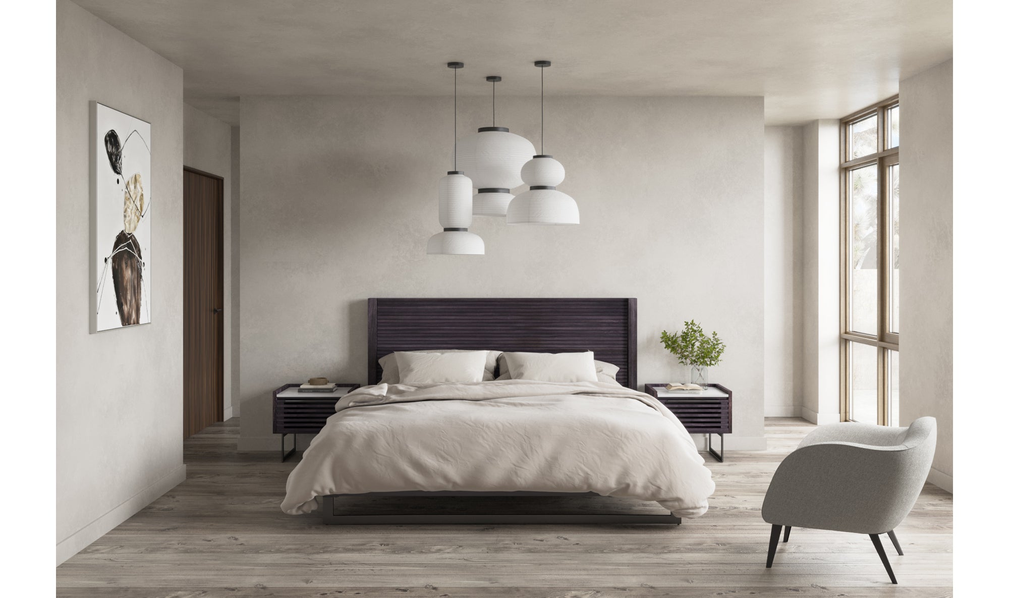 Paloma Queen Bed Charcoal Grey