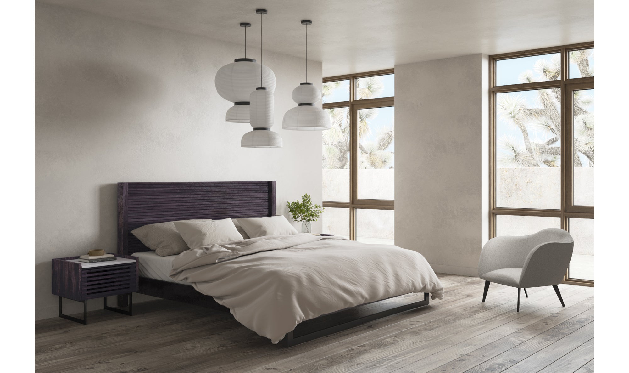 Paloma King Bed Charcoal Grey