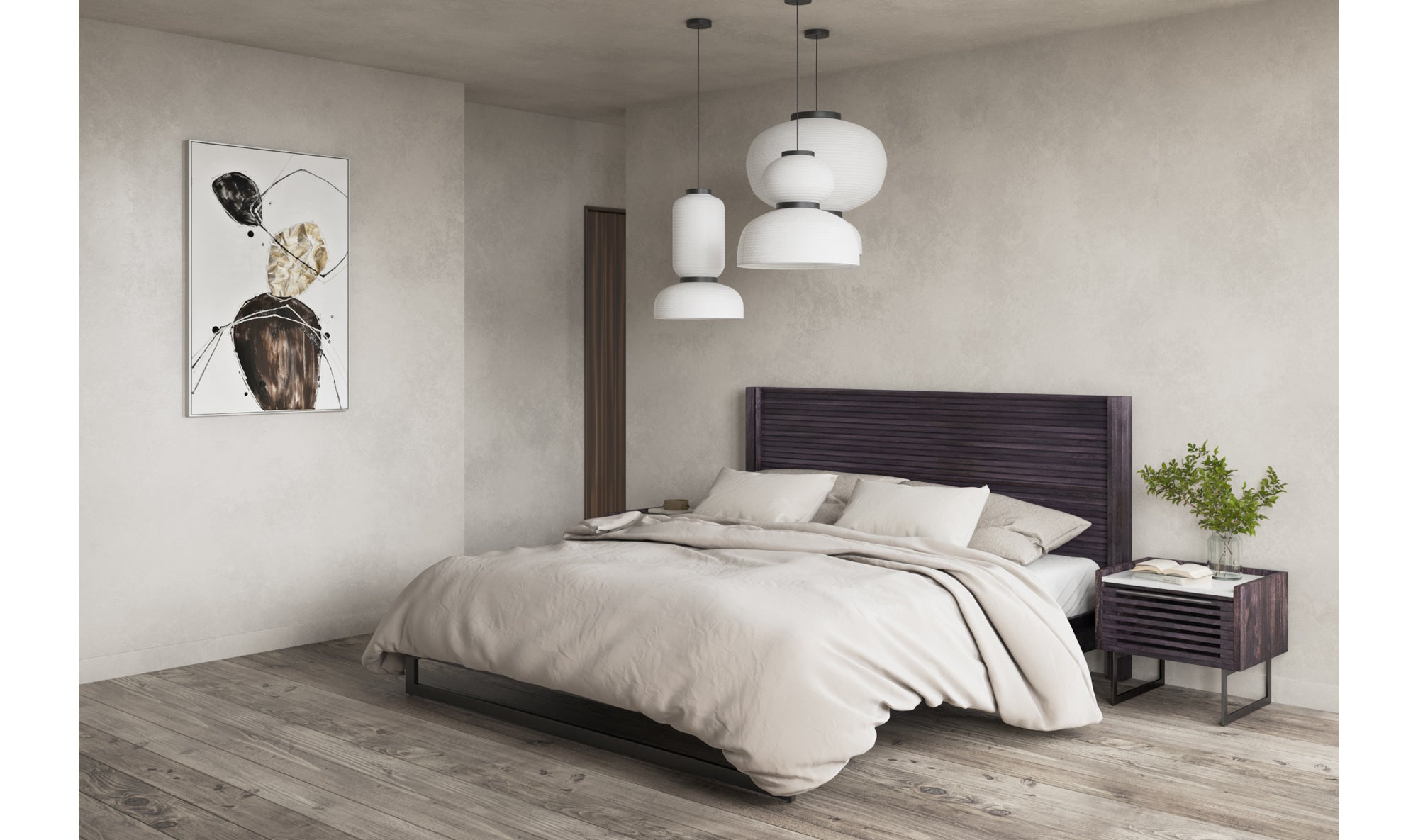 Paloma King Bed Charcoal Grey