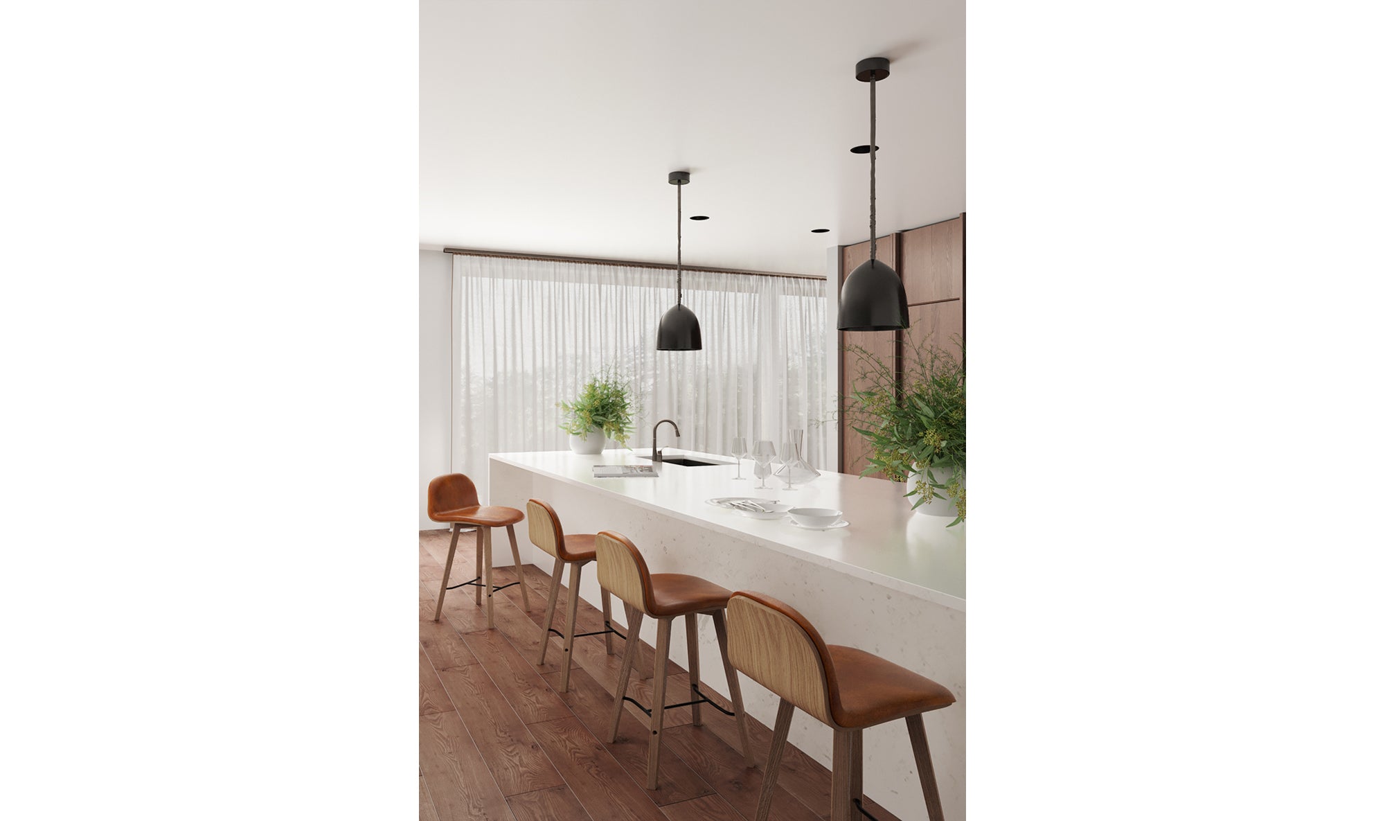 Napoli Leather Counter Stool