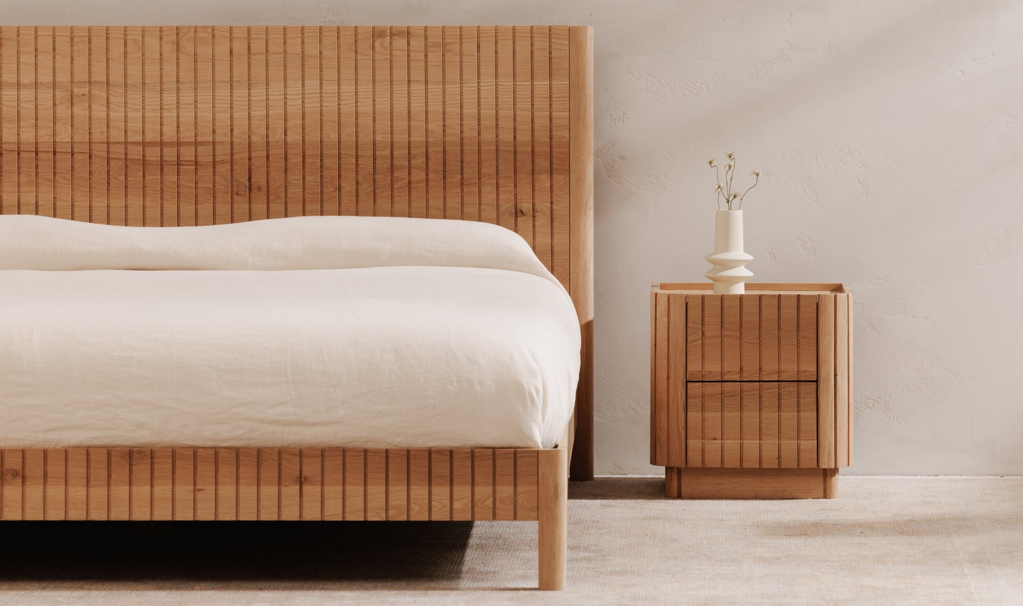 Povera King Bed Natural Oak