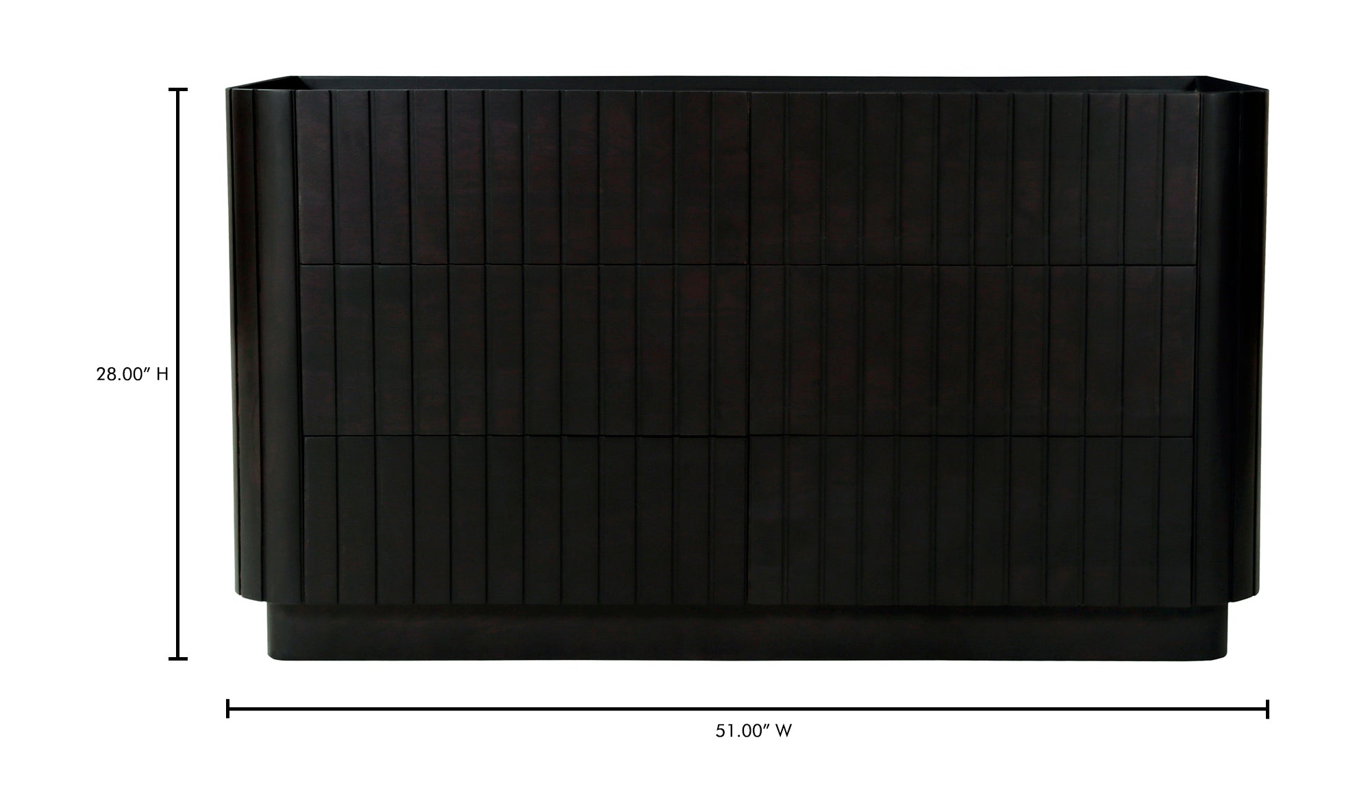 Povera 6 Drawer Dresser Black