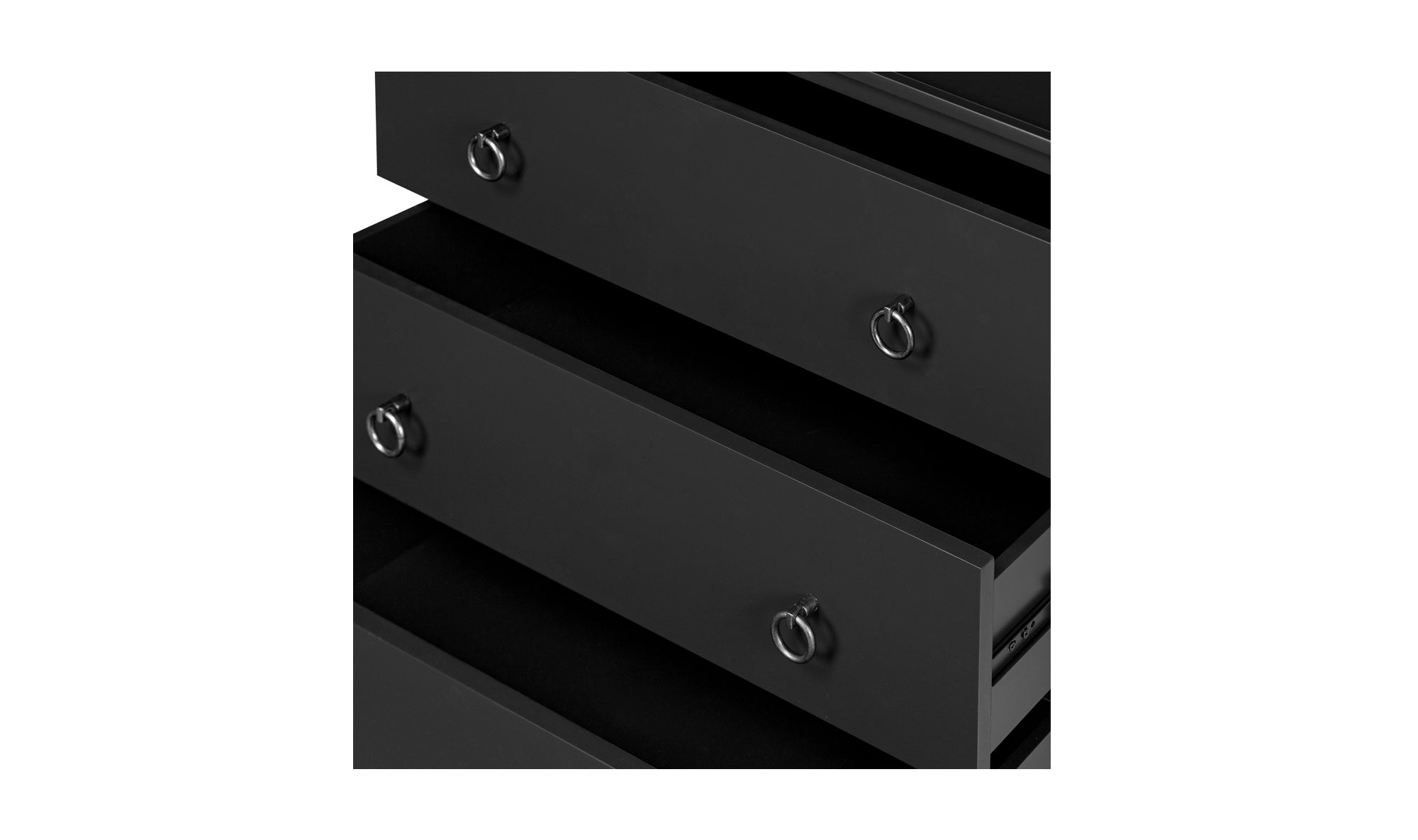 Reagan 3 Drawer Nightstand Black