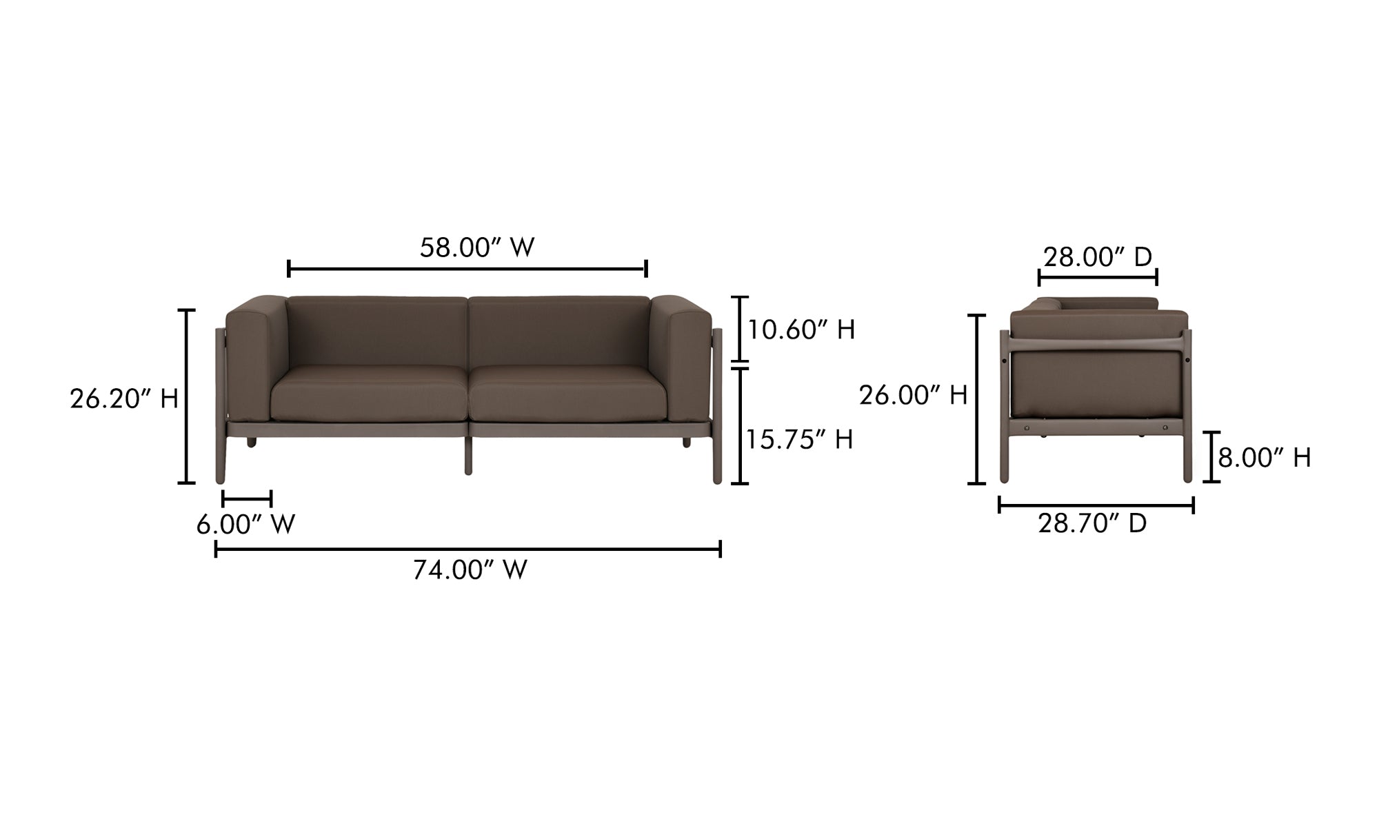 Suri Outdoor 2-Seat Sofa