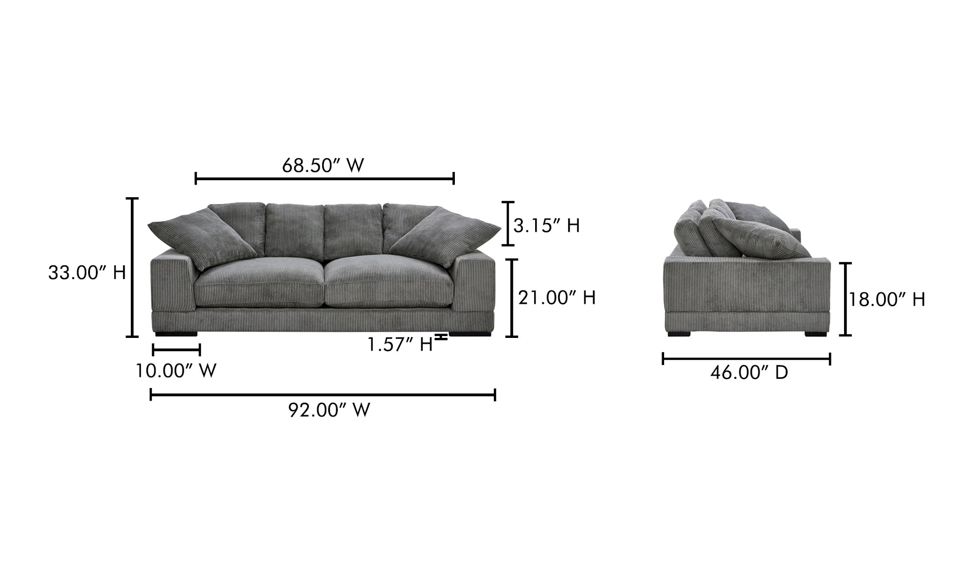 Plunge Sofa Charcoal