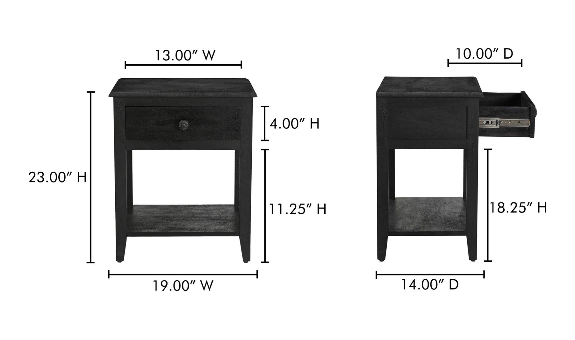Corrine Nightstand Black
