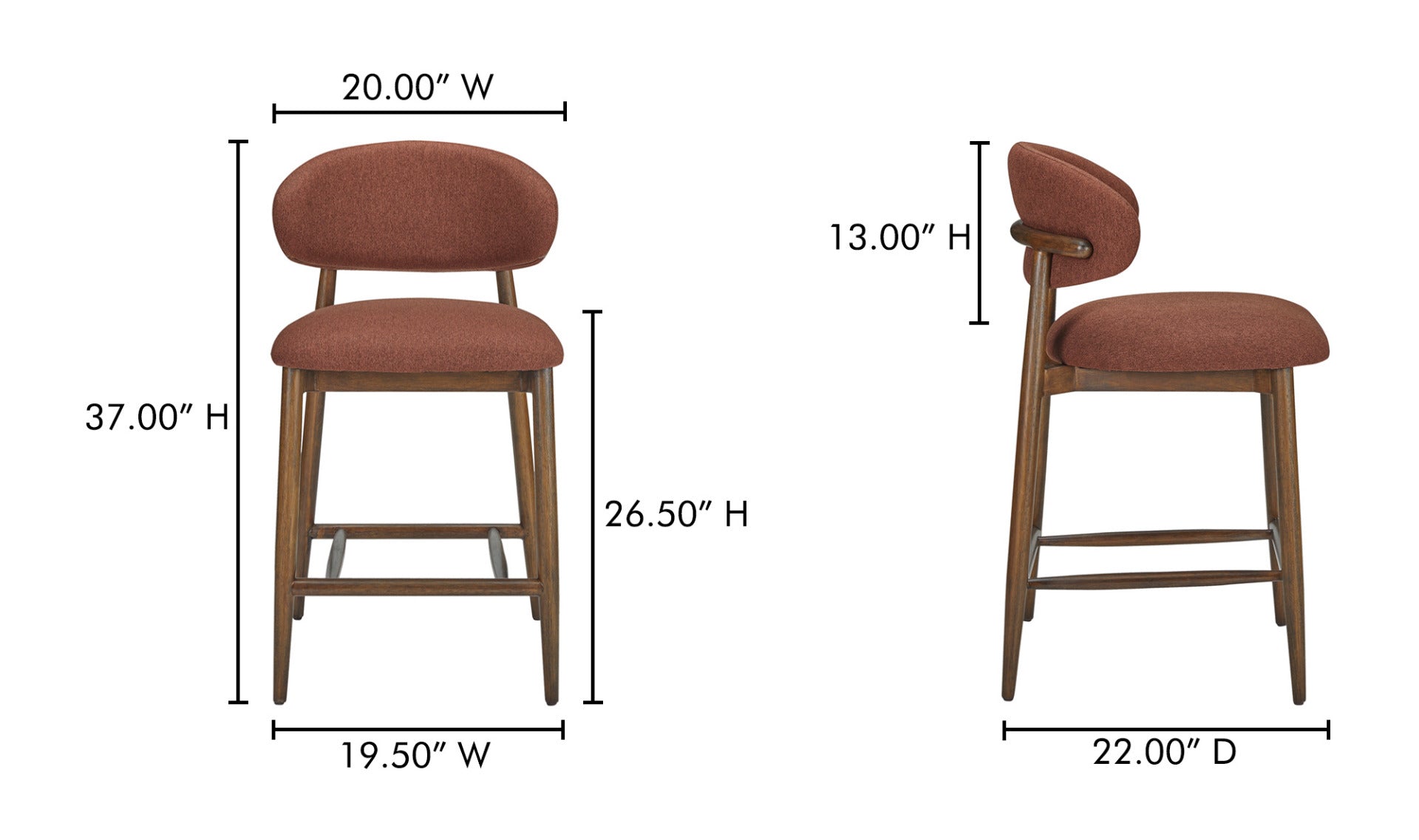Ellie Counter Stool Rust