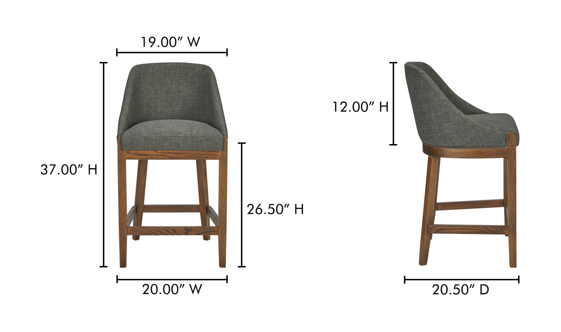 Edward Counter Stool Heather Green