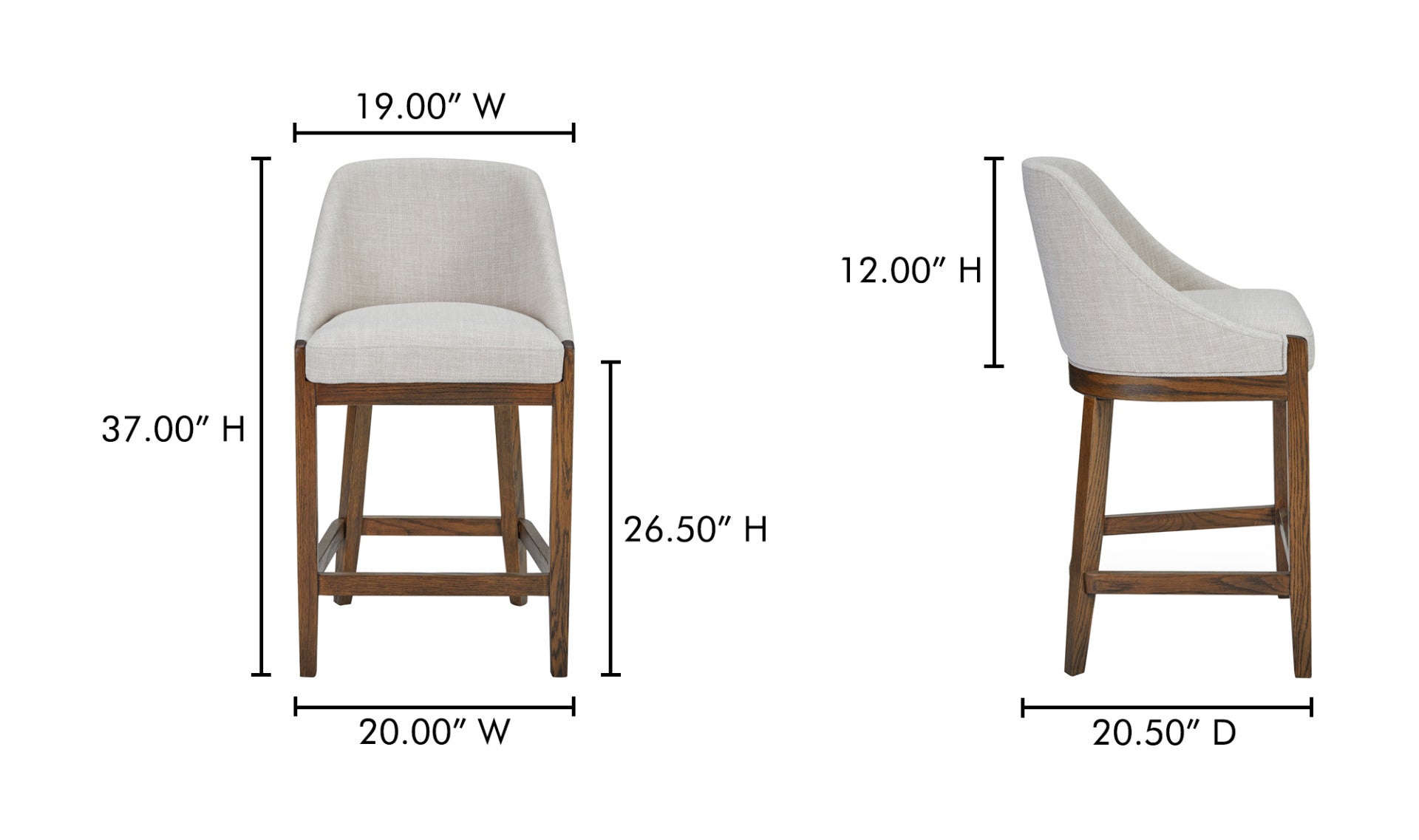 Edward Counter Stool Heather Beige