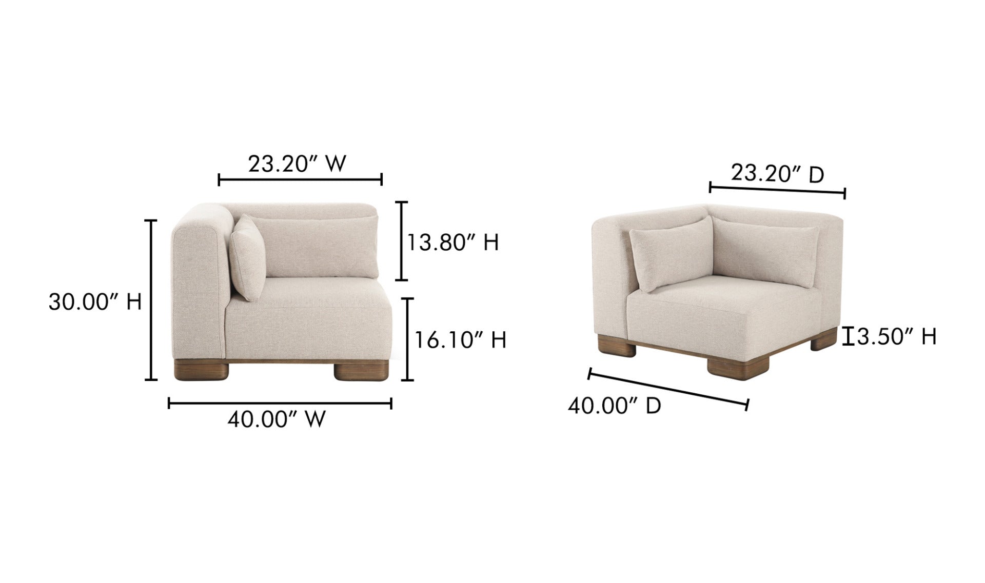 June Corner Chair Oatmeal