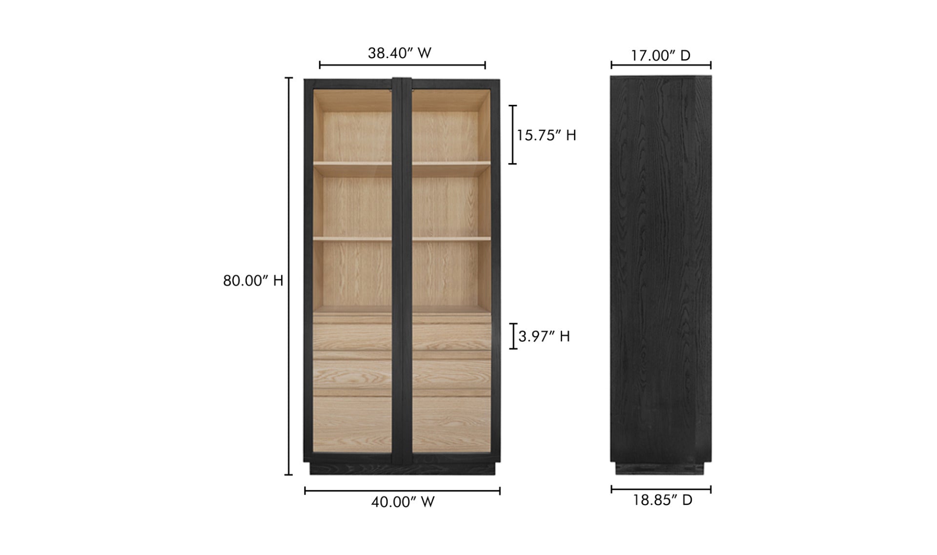 Charlotte Tall Cabinet Black