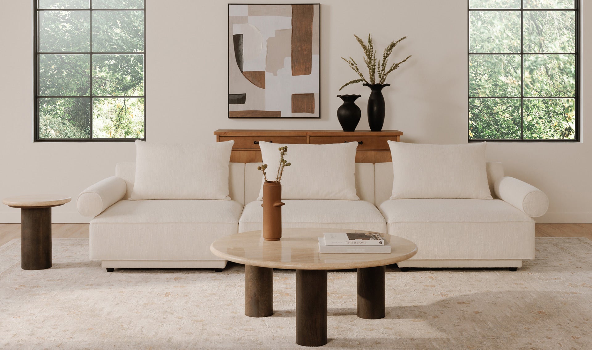 Landon Coffee Table Beige Travertine
