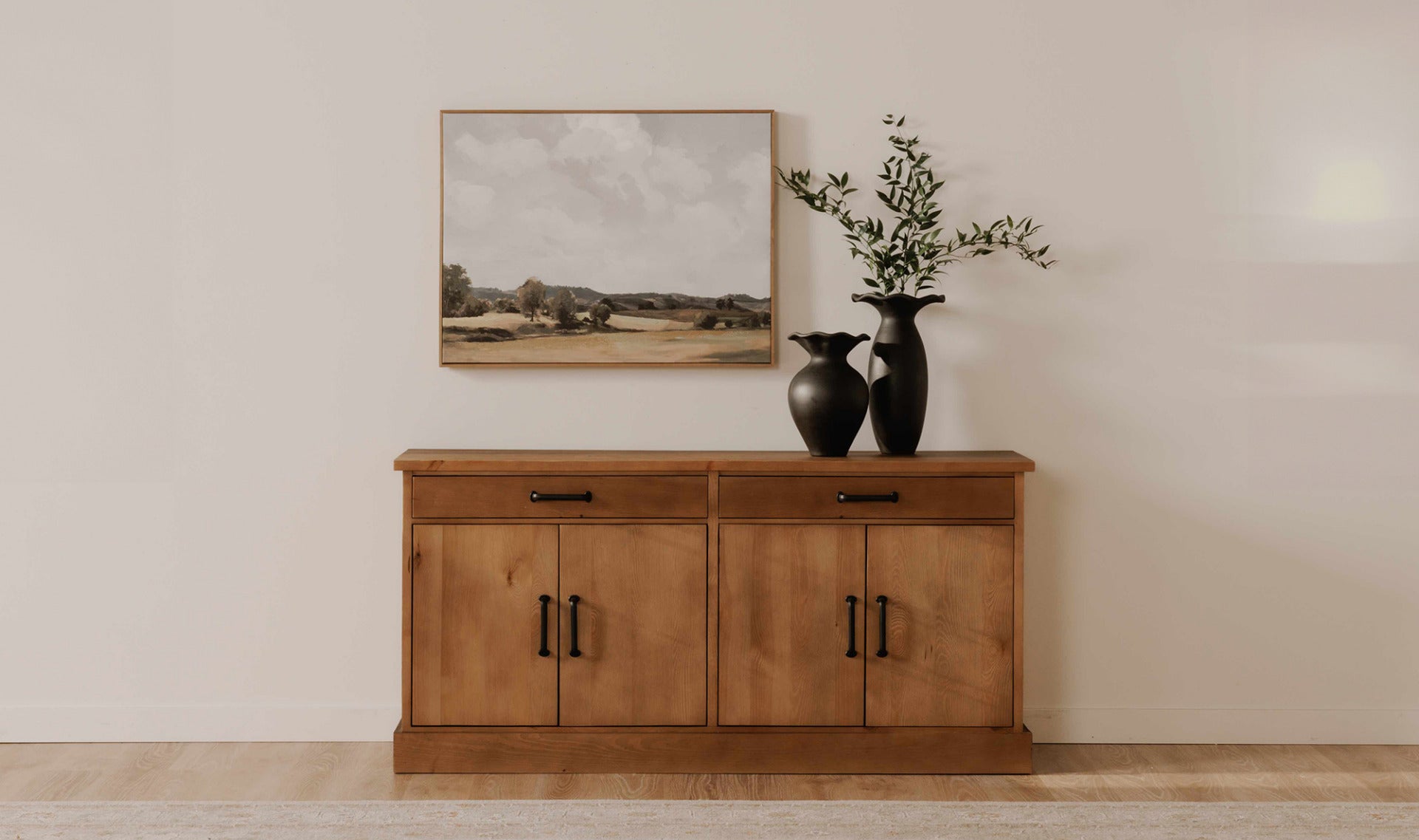 Tade 2 Drawer Sideboard Honey Pine