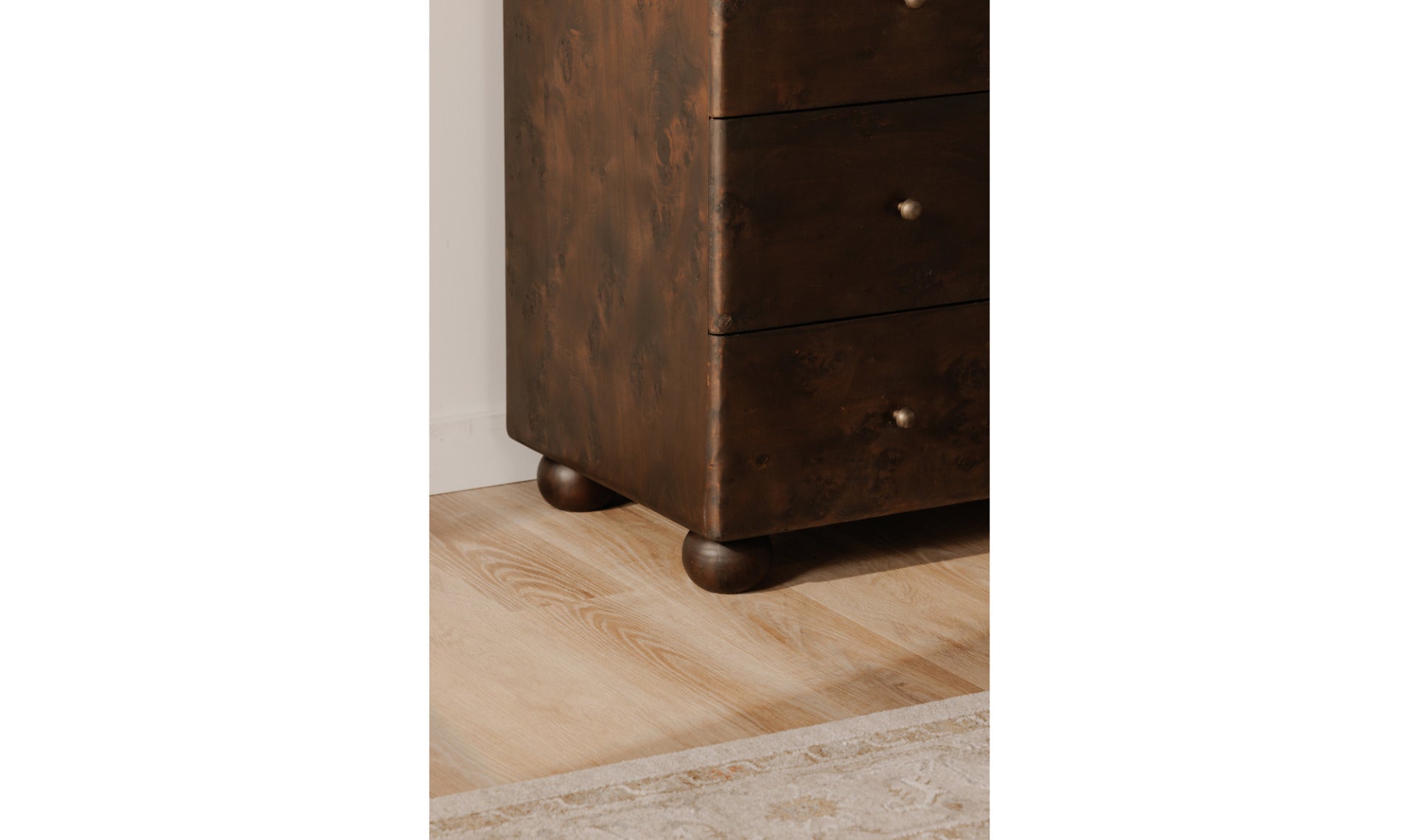 York 3 Drawer Nightstand Dark Brown