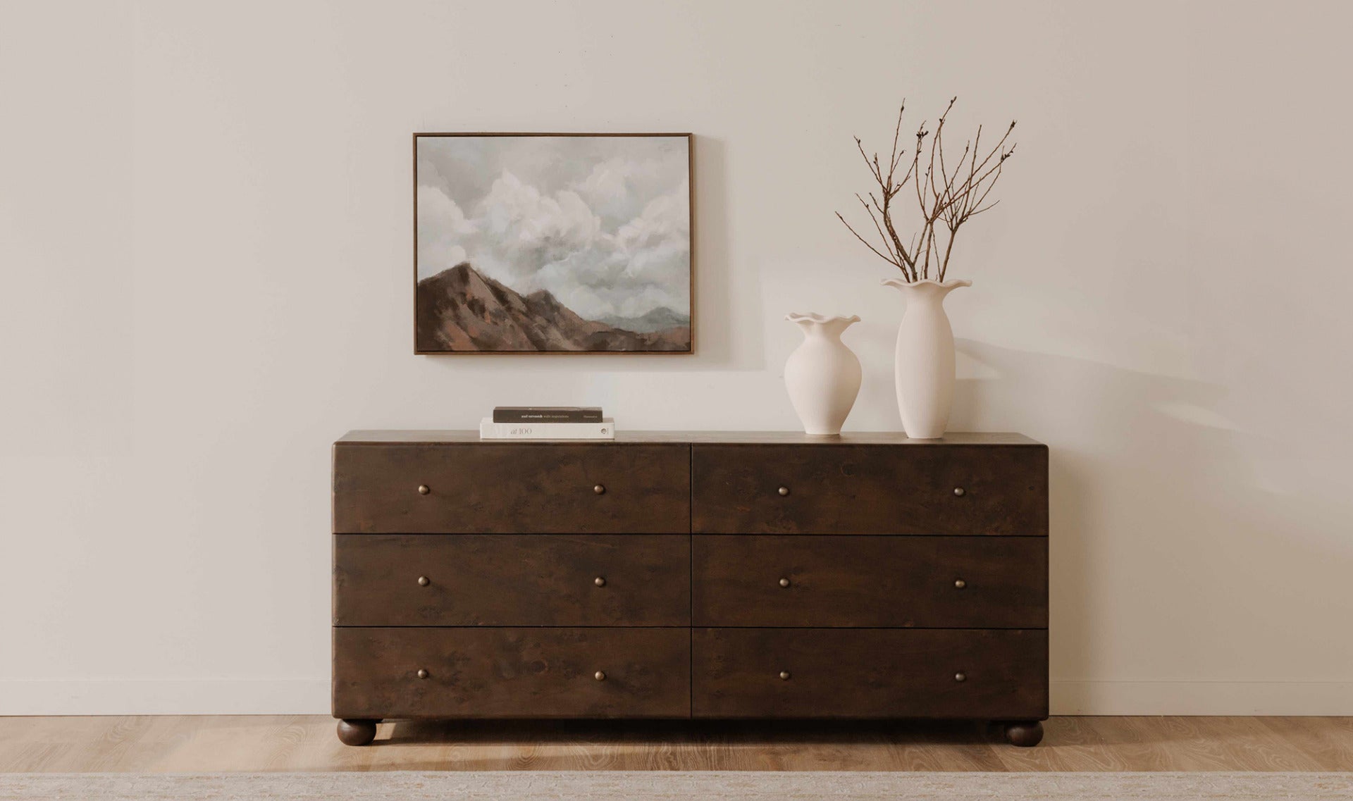 York 6 Drawer Dresser Dark Brown