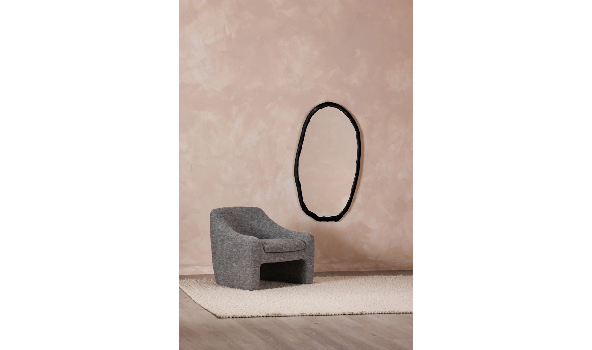 Foundry Oval Mirror Black