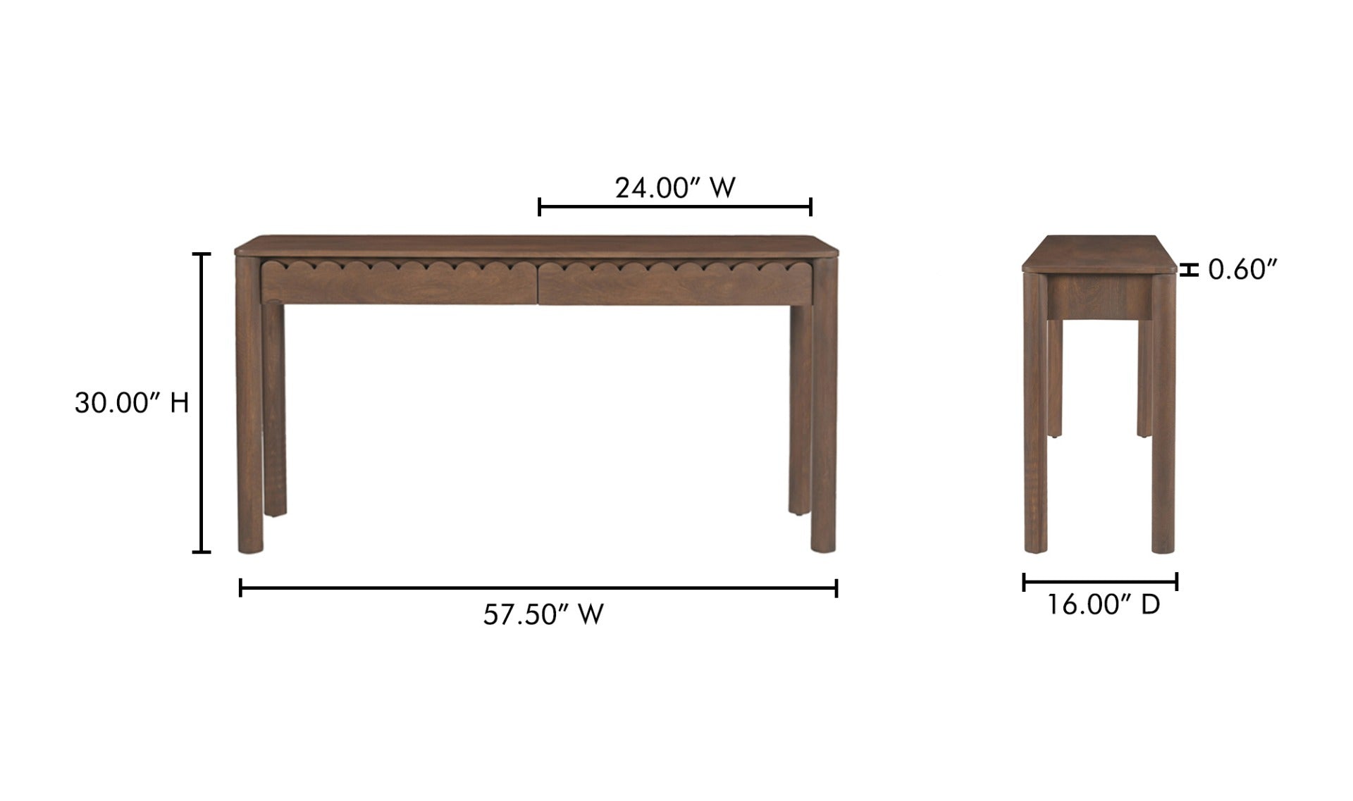 Wiley Console Table Vintage Brown