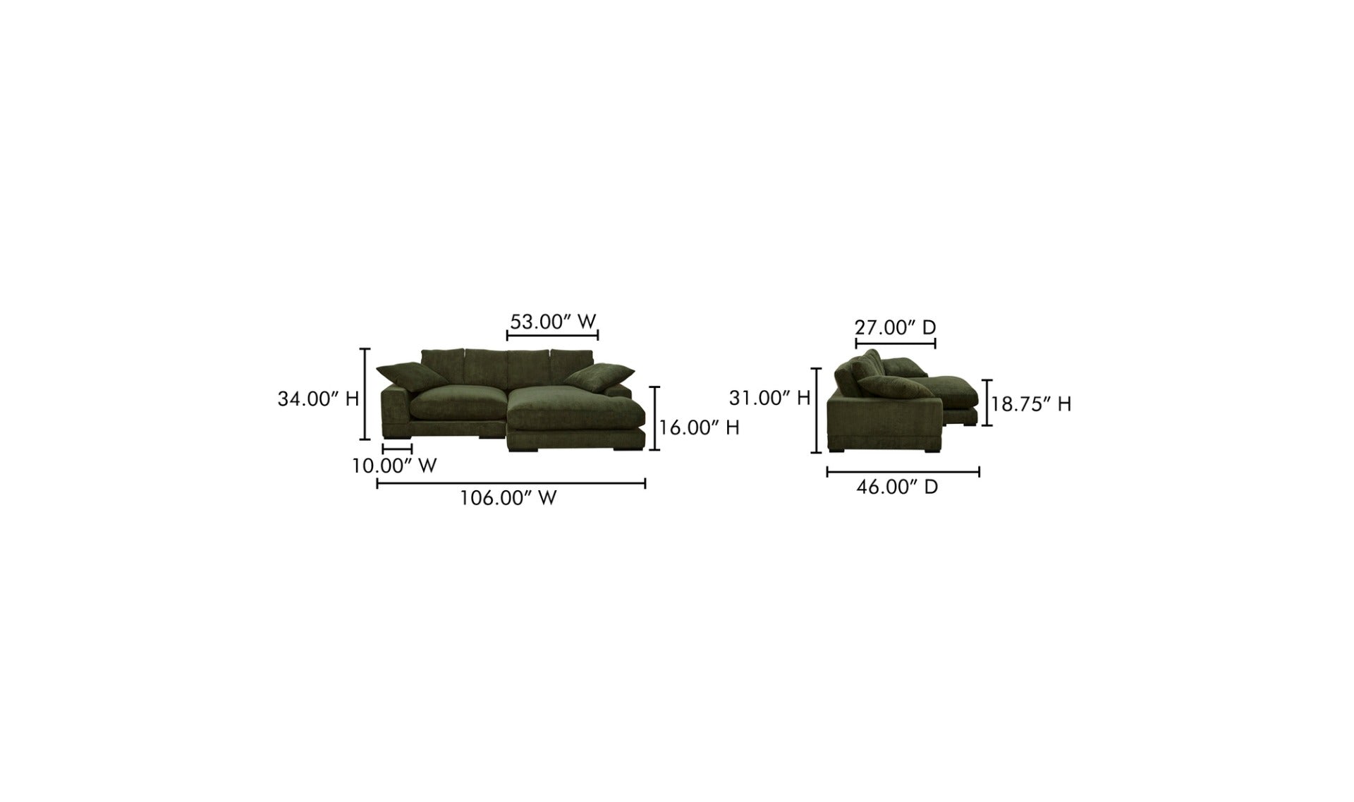 Plunge Sectional Dark Green