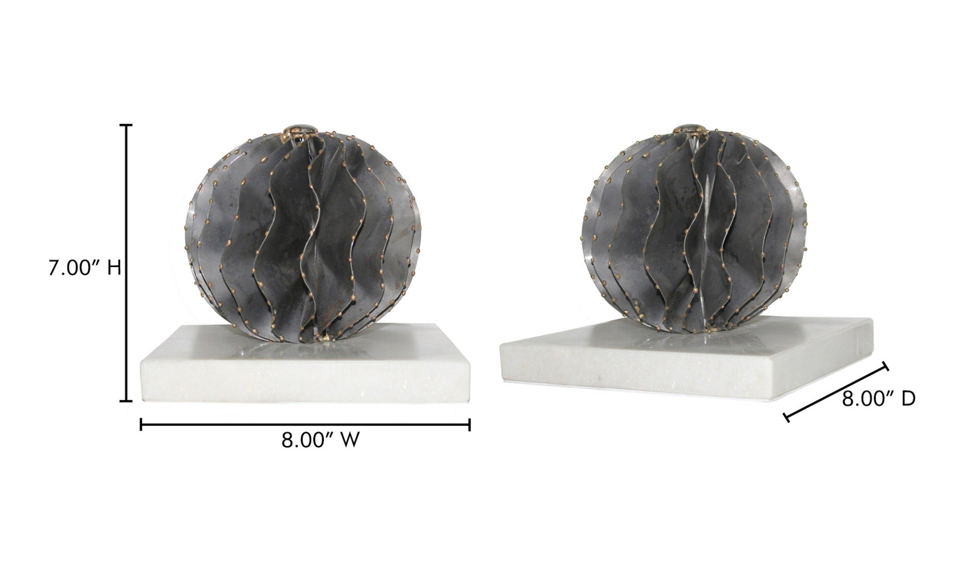 Iron Orb White Marble