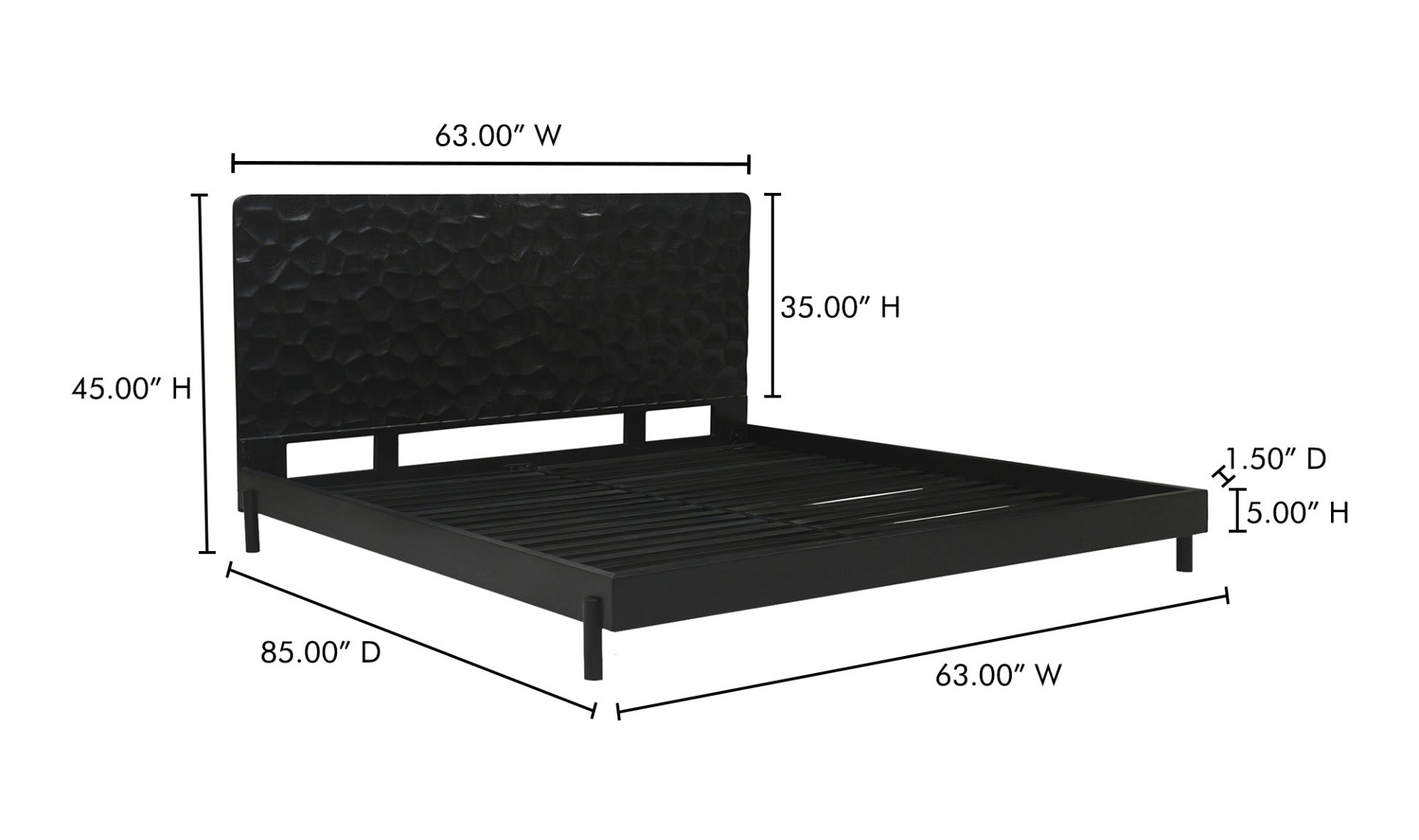 Misaki Queen Bed Black