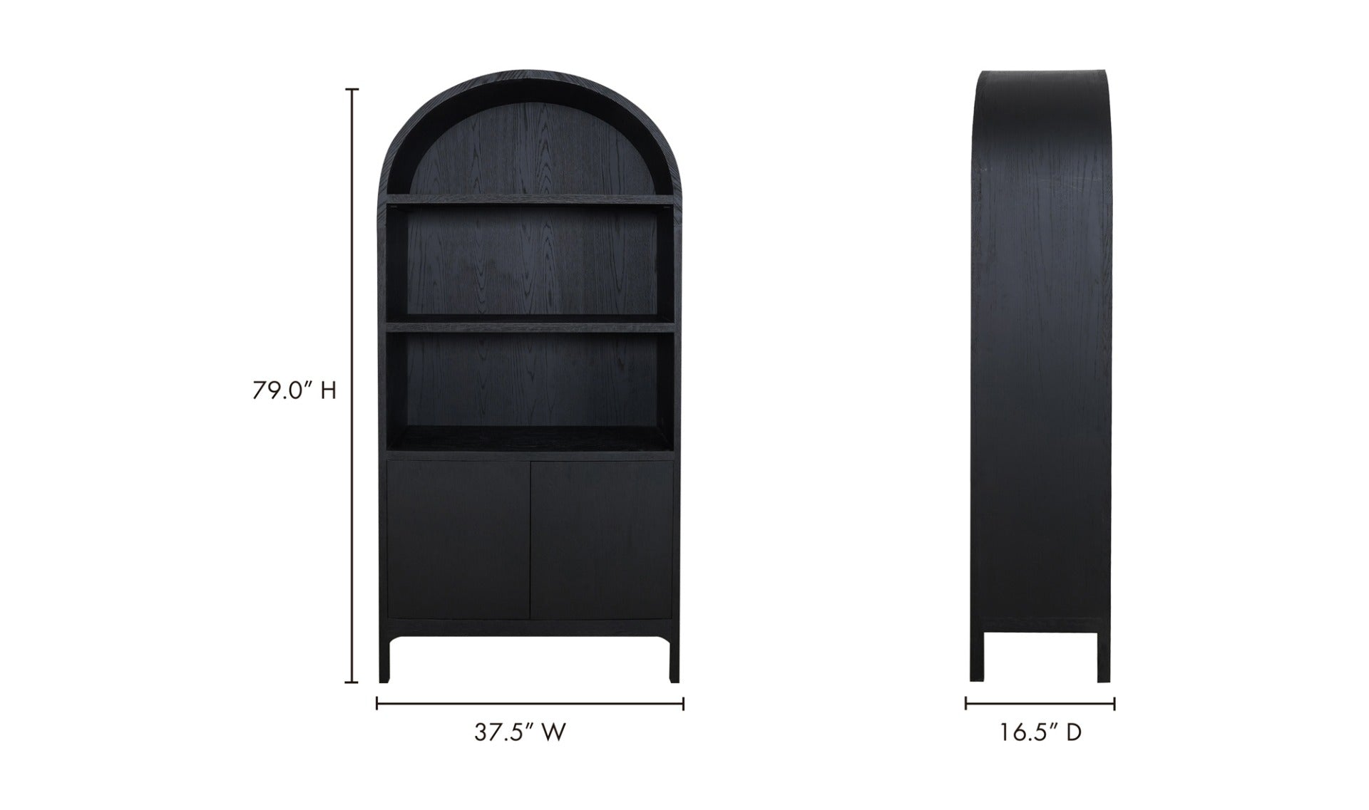 Wilde Display Cabinet Black Oak