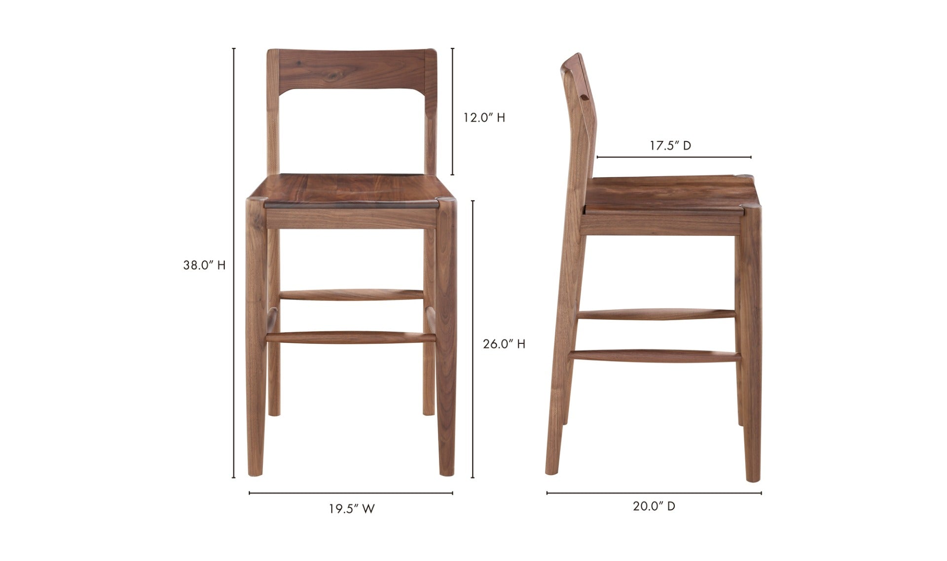 Owing Counter Stool Walnut Brown