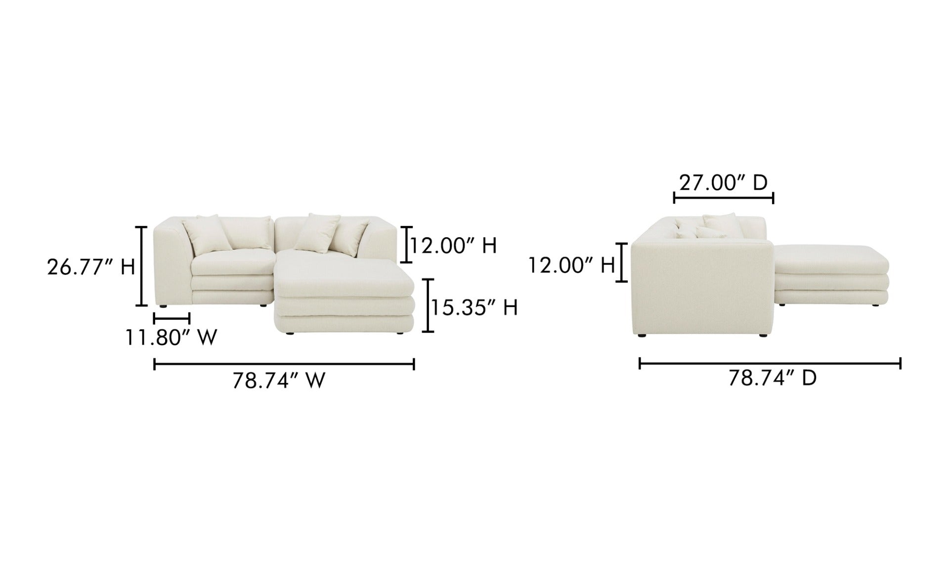 Lowtide Nook Modular Sectional Warm White