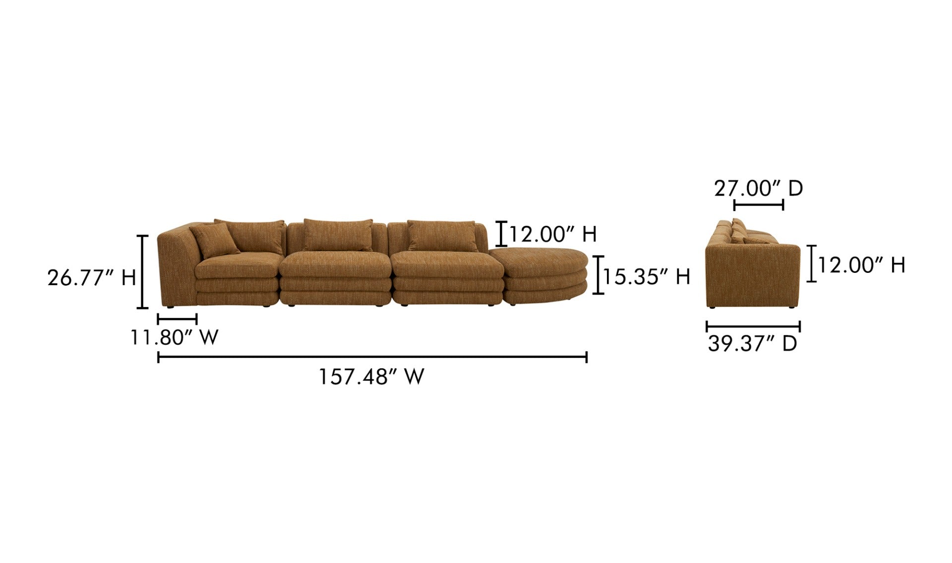 Lowtide Linear Modular Sectional Amber Glow