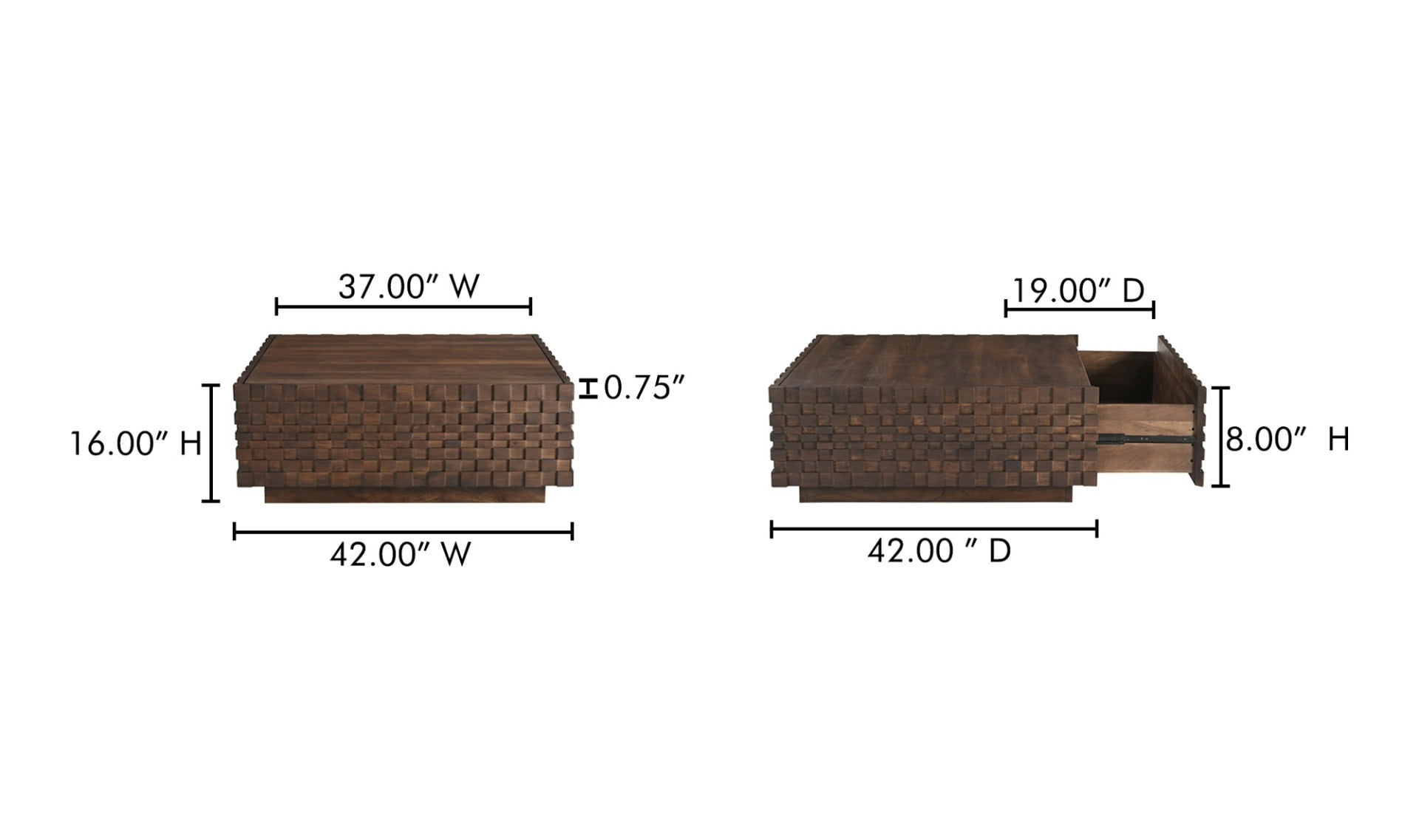 Easton Storage Coffee Table Brown