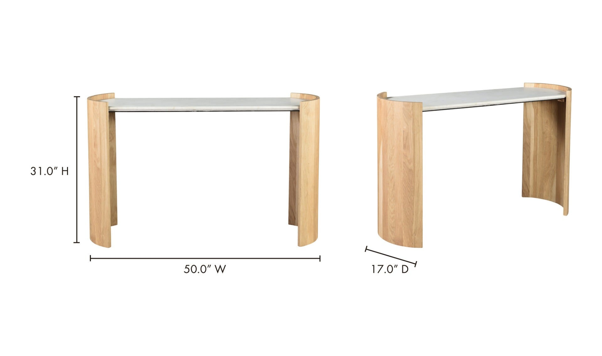 Dala Console Table White