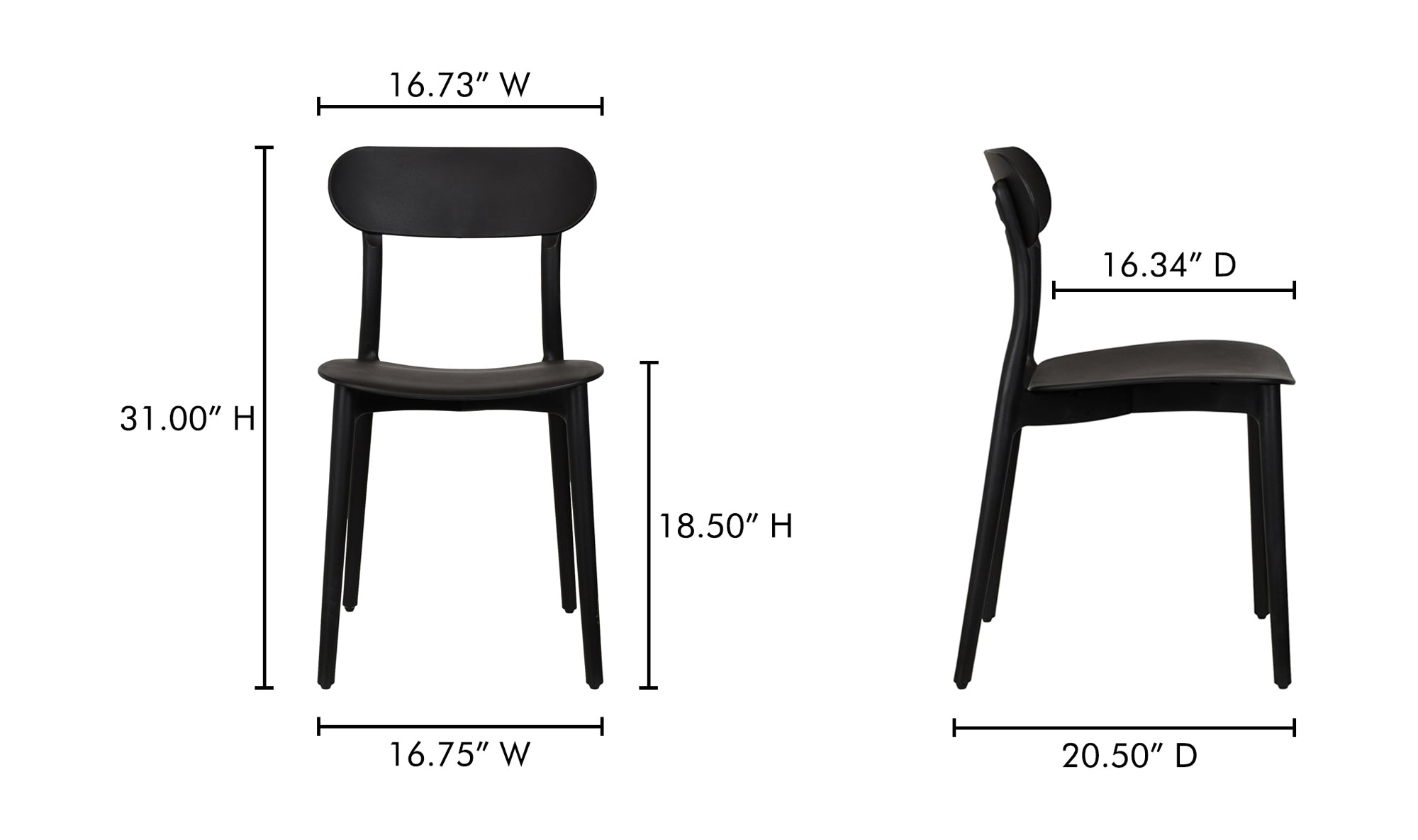 Kent Outdoor Dining Chair Navy - Set Of Two