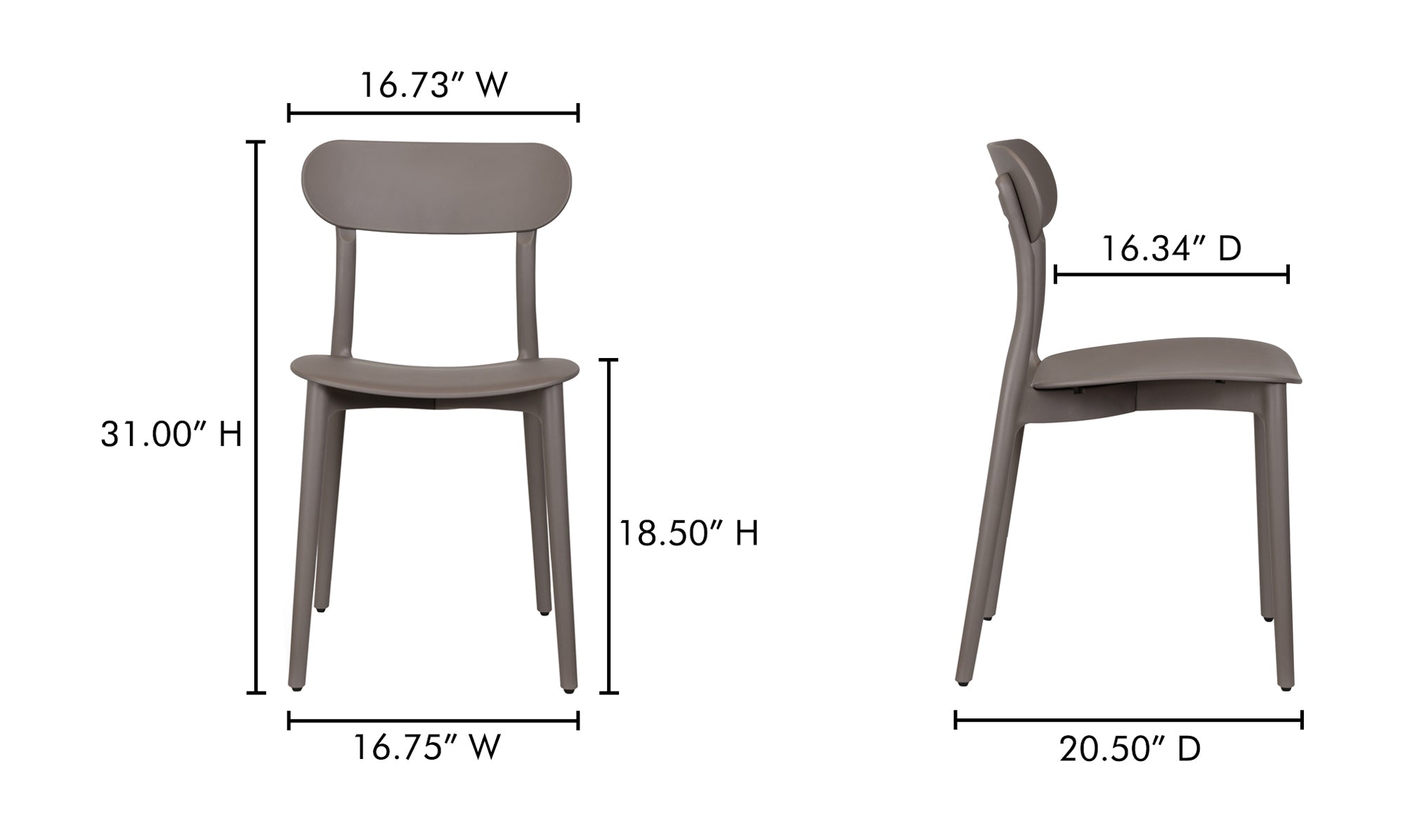 Kent Outdoor Dining Chair Navy - Set Of Two