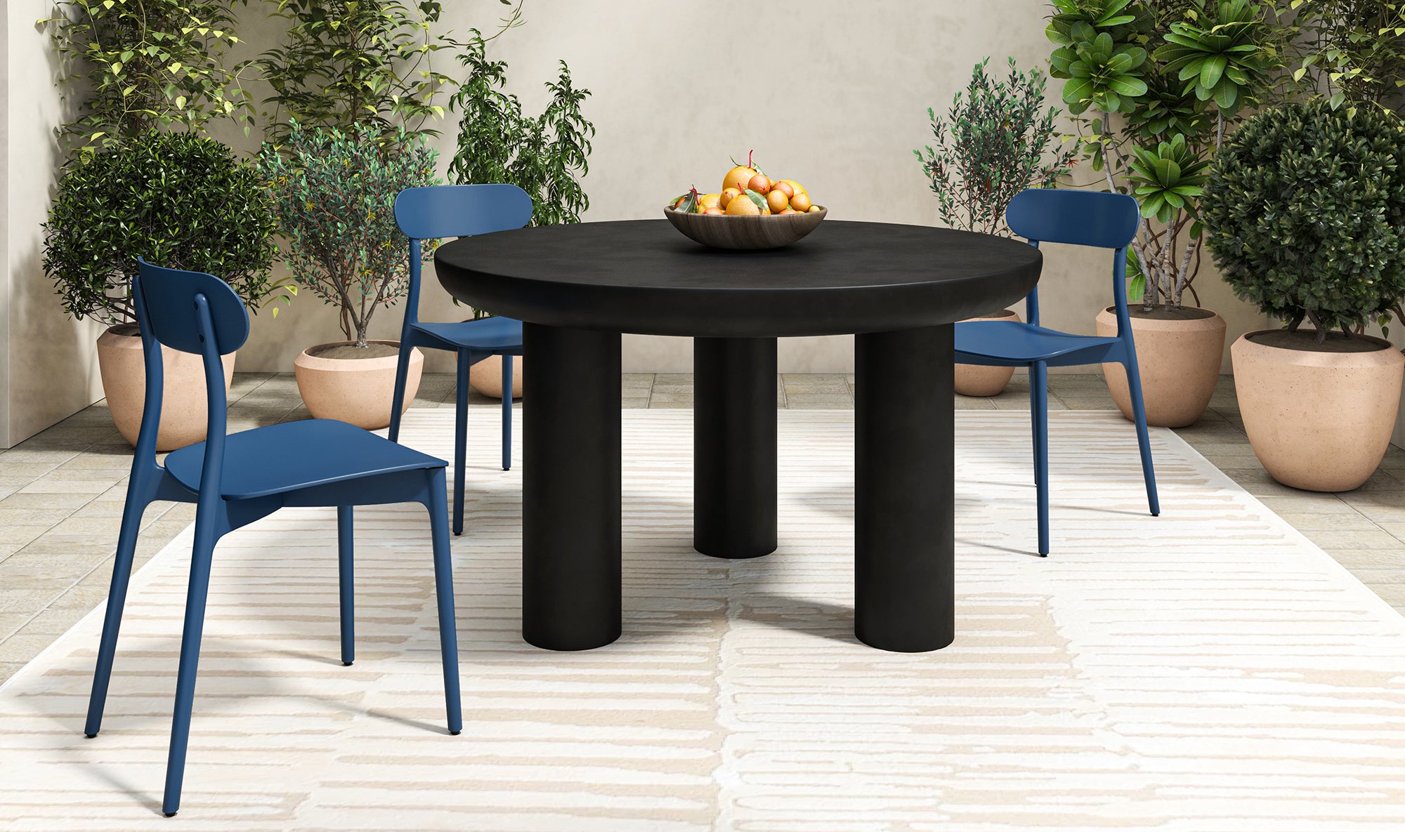 Kent Outdoor Dining Chair Navy - Set Of Two