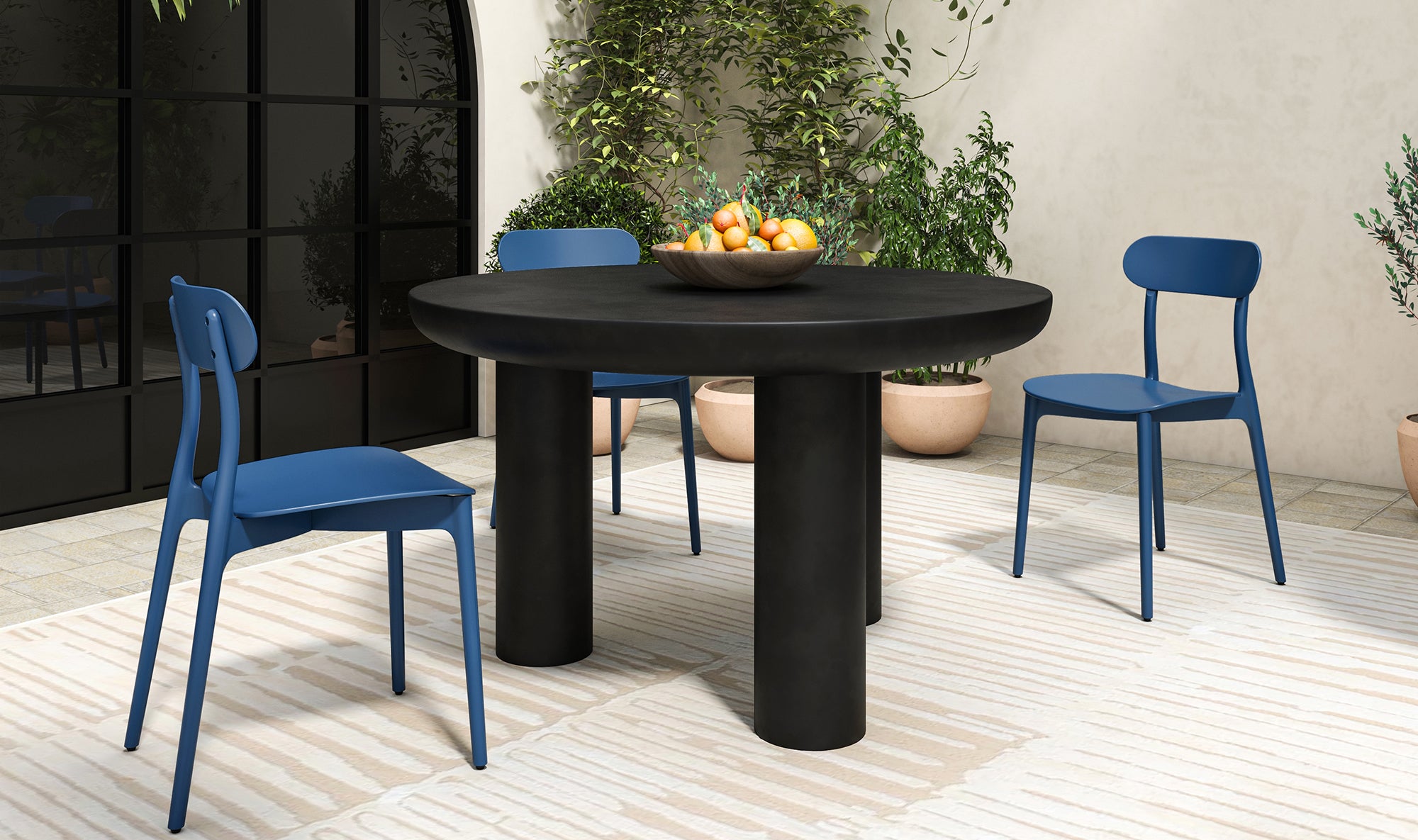 Kent Outdoor Dining Chair Navy - Set Of Two