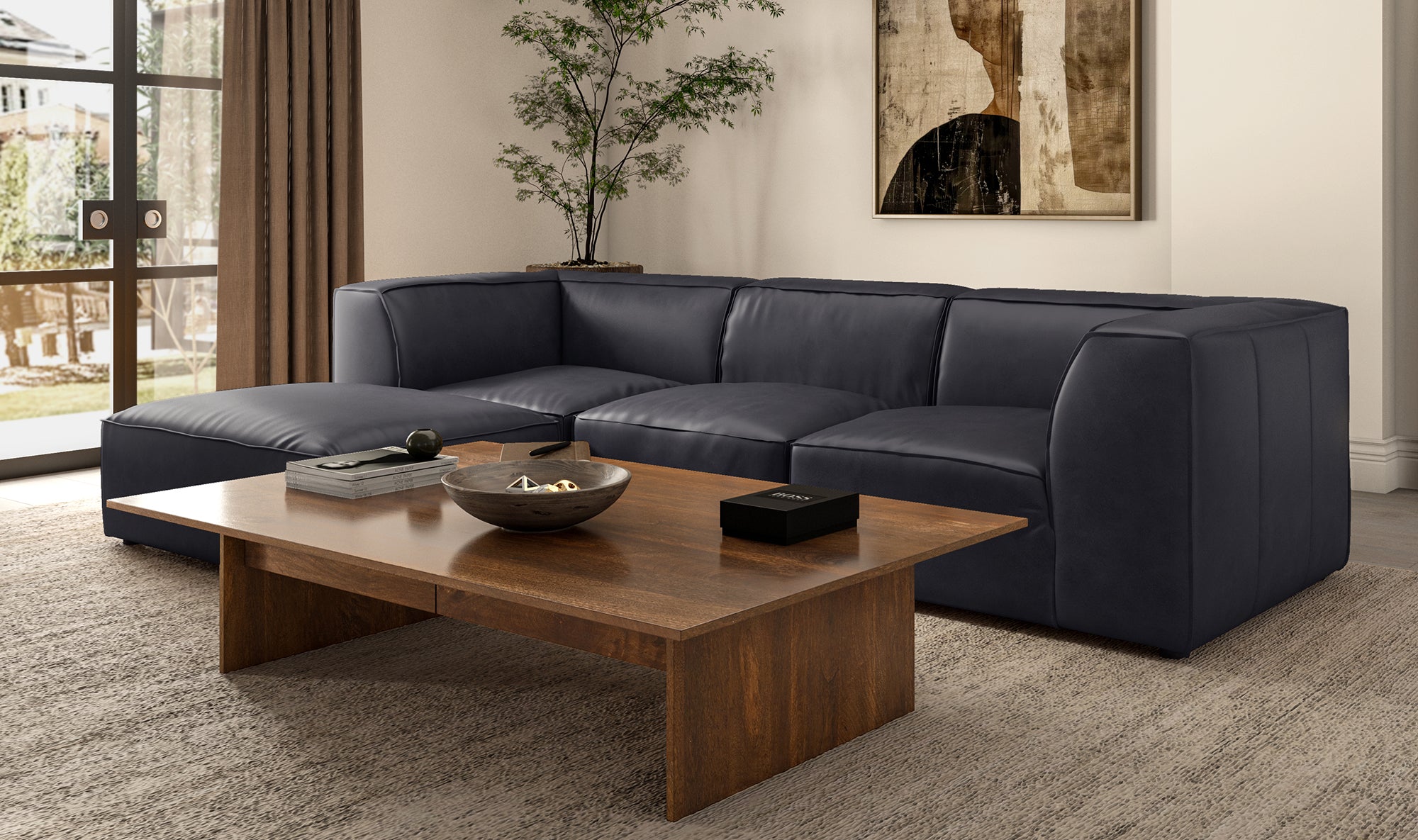 Form Ottoman Sonoran Tan Leather