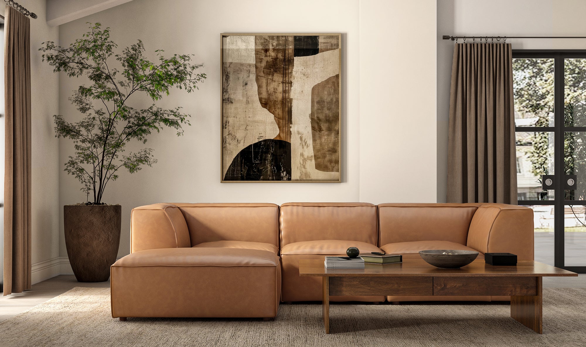 Form Ottoman Sonoran Tan Leather