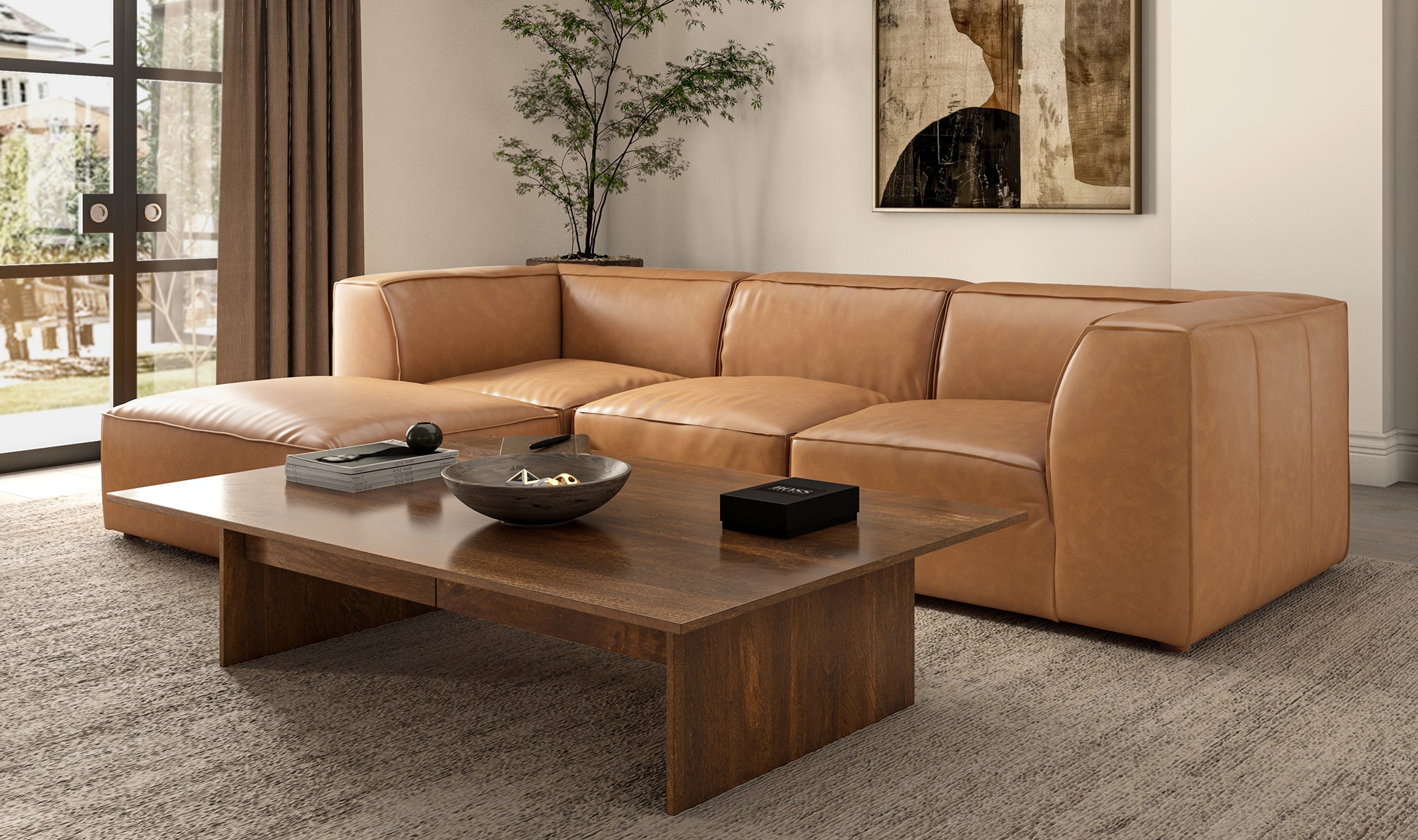 Form Ottoman Sonoran Tan Leather