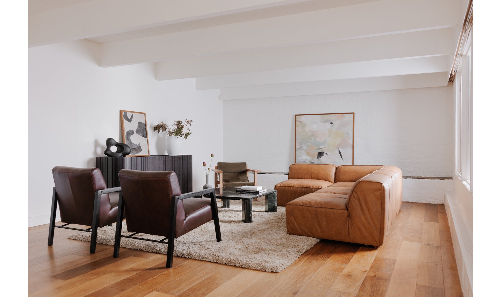 Form Ottoman Sonoran Tan Leather