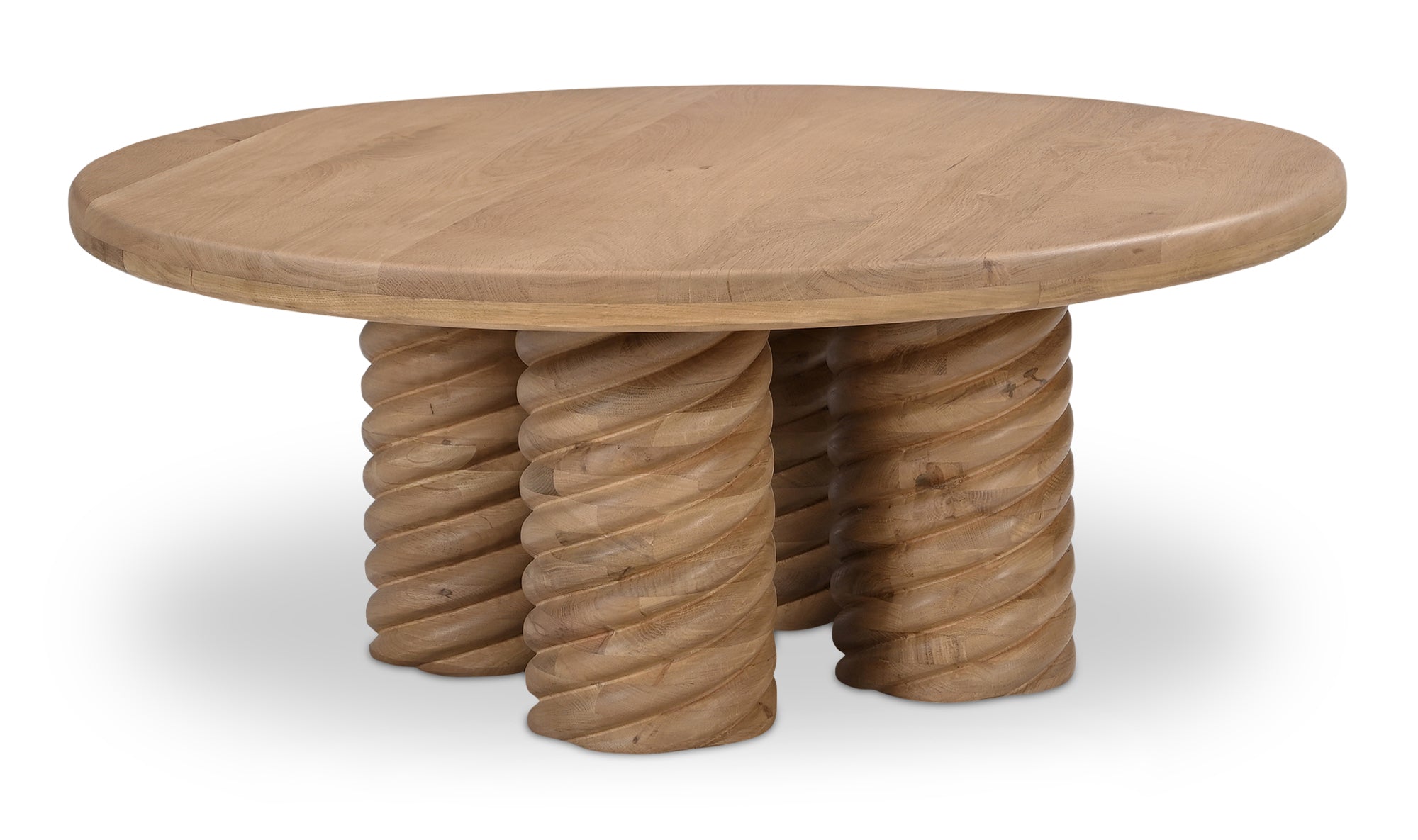 Treccia Round Coffee Table Oak
